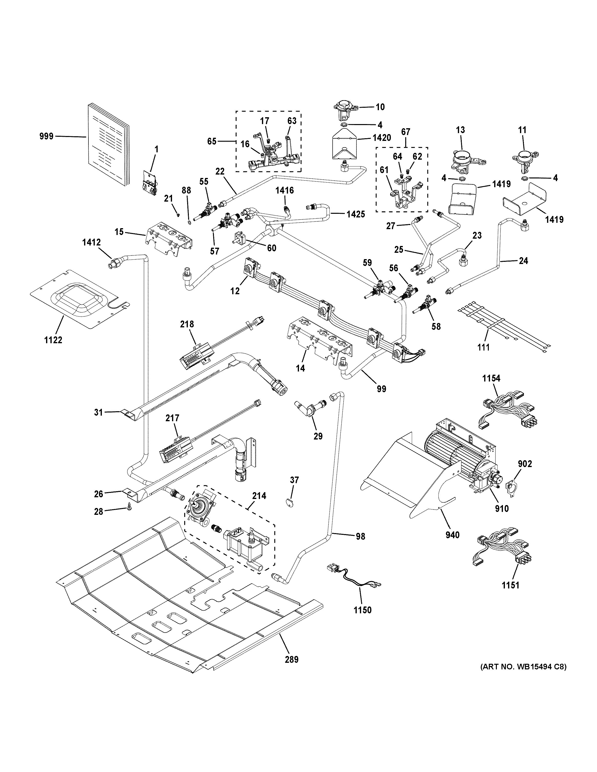 Assembly View for GAS & BURNER PARTS | PGS930YP1FS