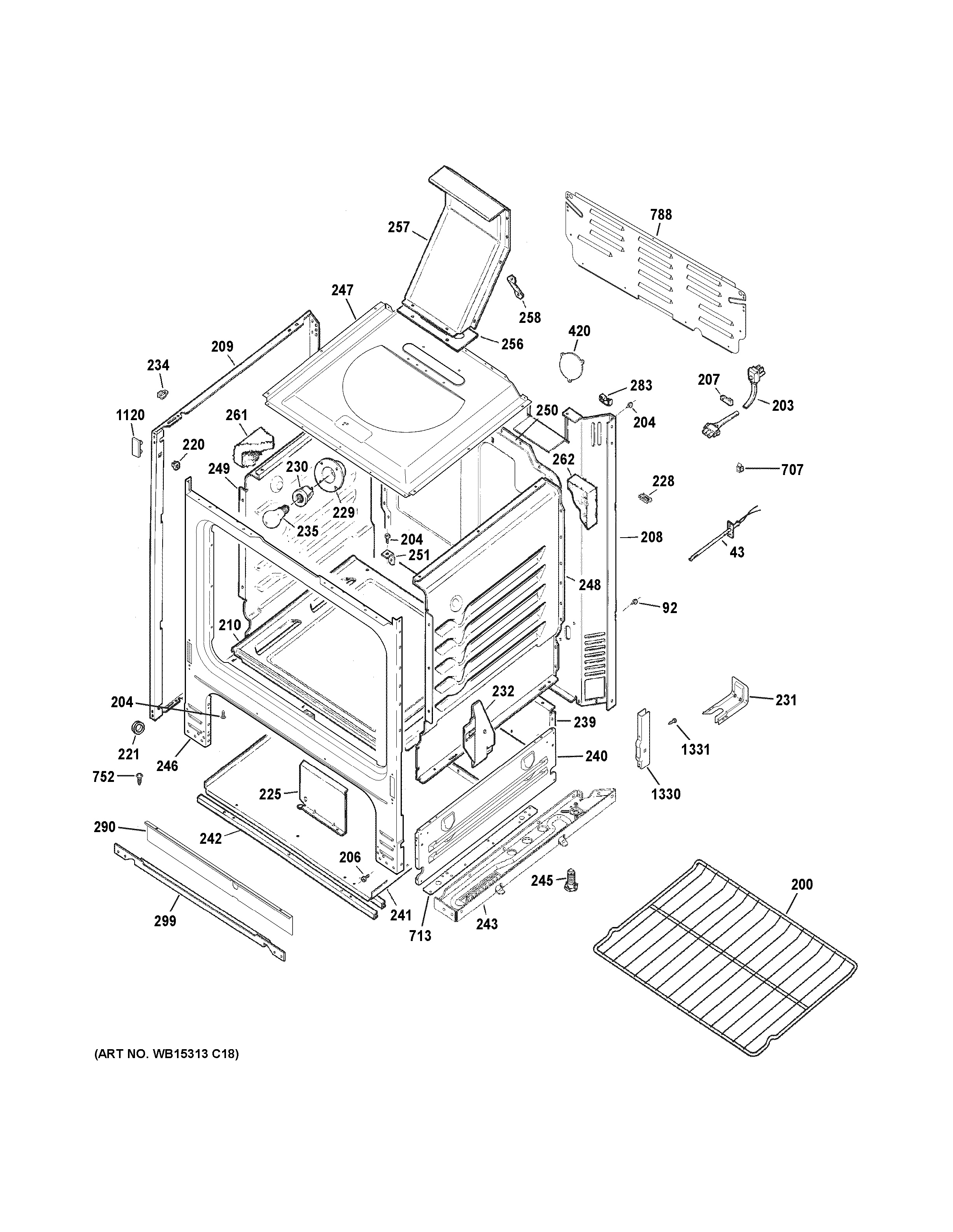 Assembly View for BODY PARTS | JGBS60DEK3WW