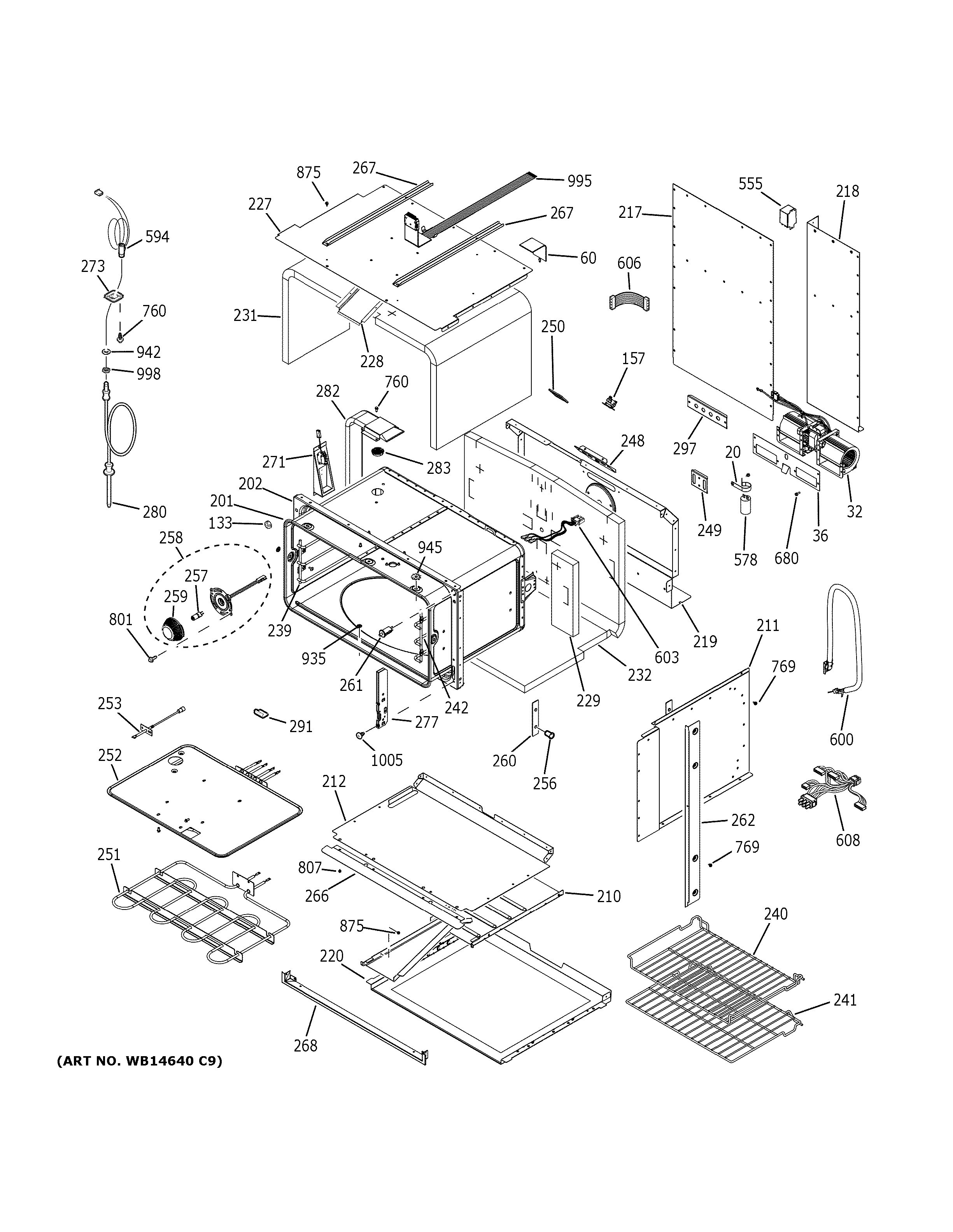 Assembly View for LOWER OVEN | PT9200SL3SS