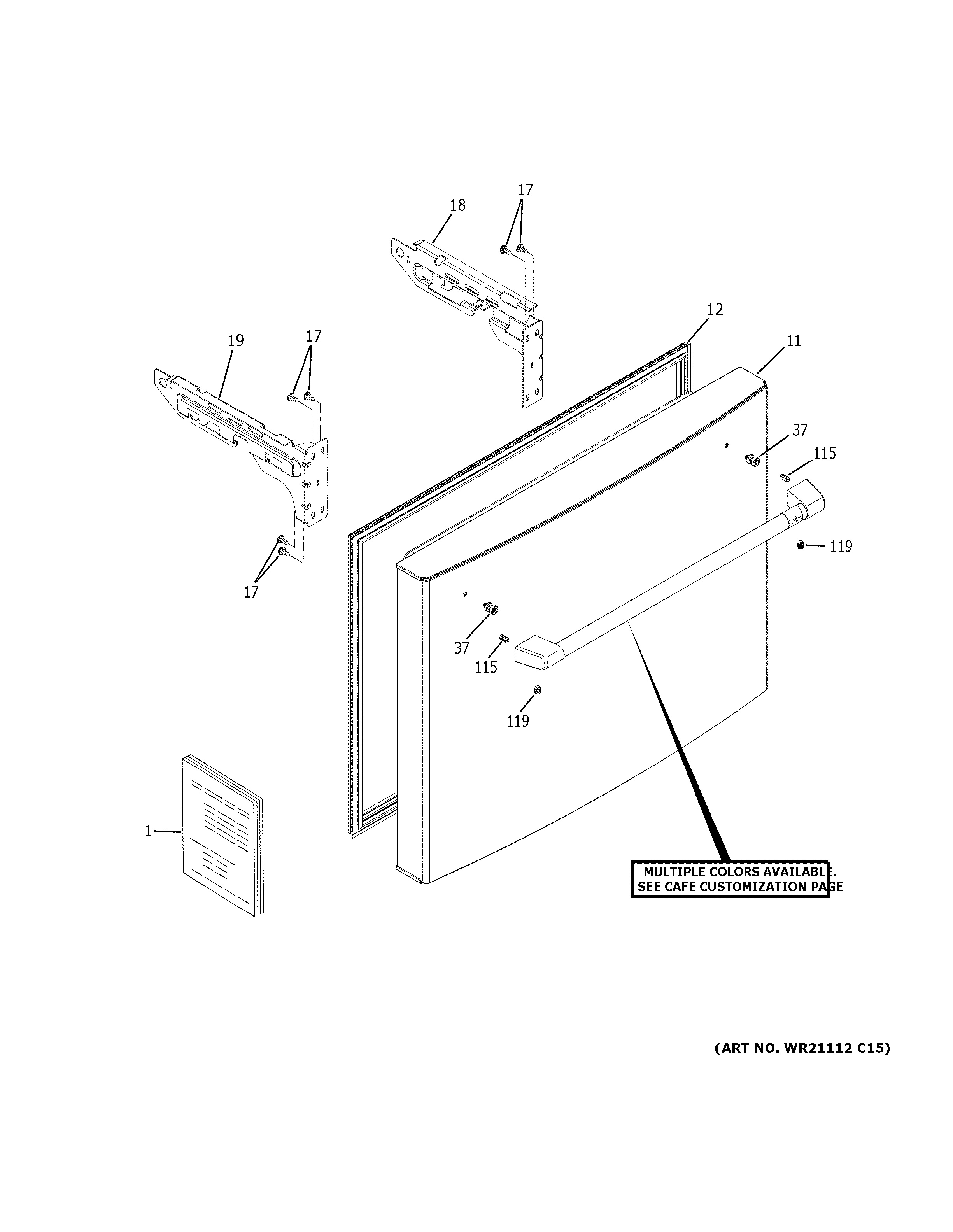 Assembly View for FREEZER DOOR | CWE19SP2NNS1