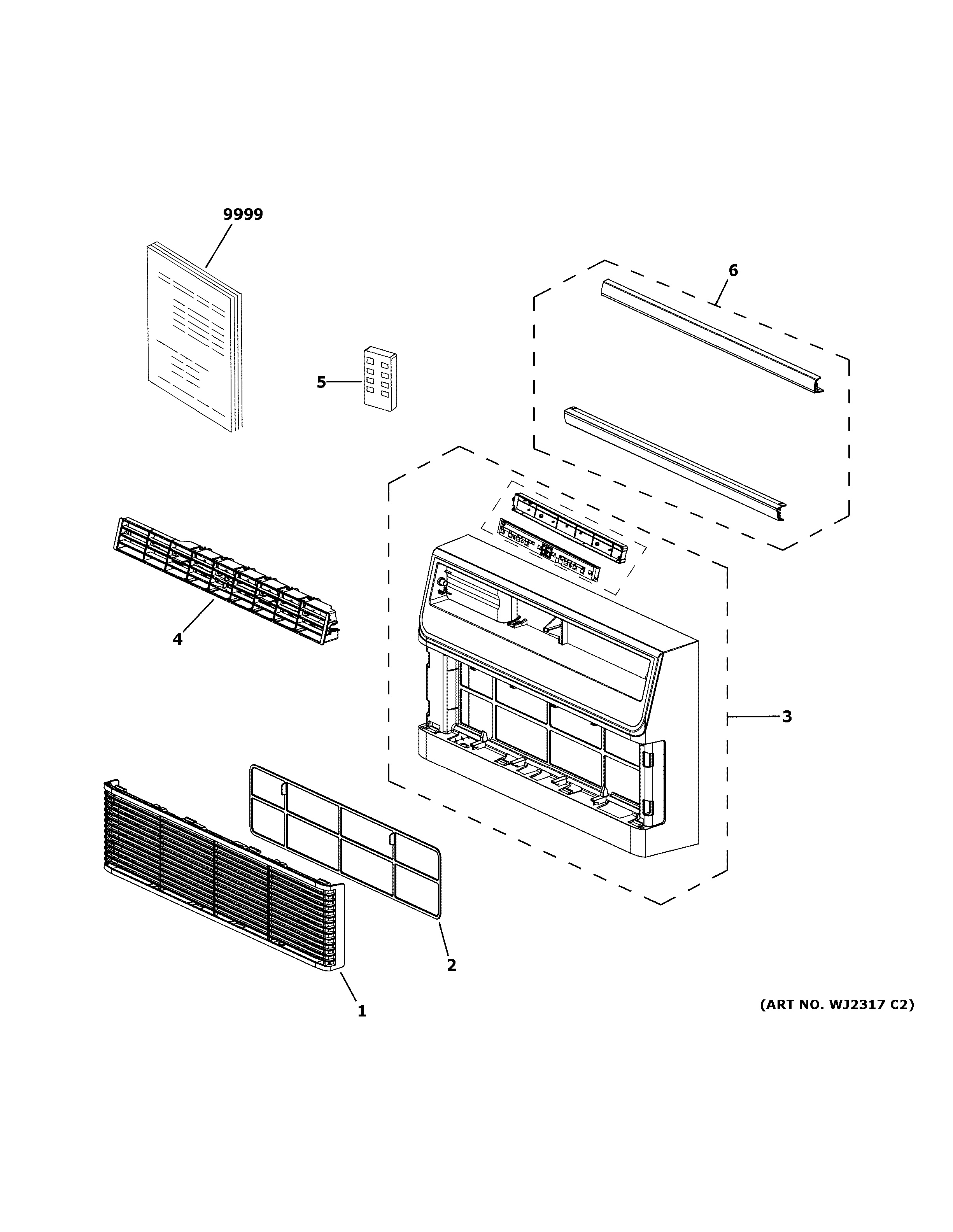 Assembly View for ROOM AIR CONDITIONER | AJCQ10AWHK1