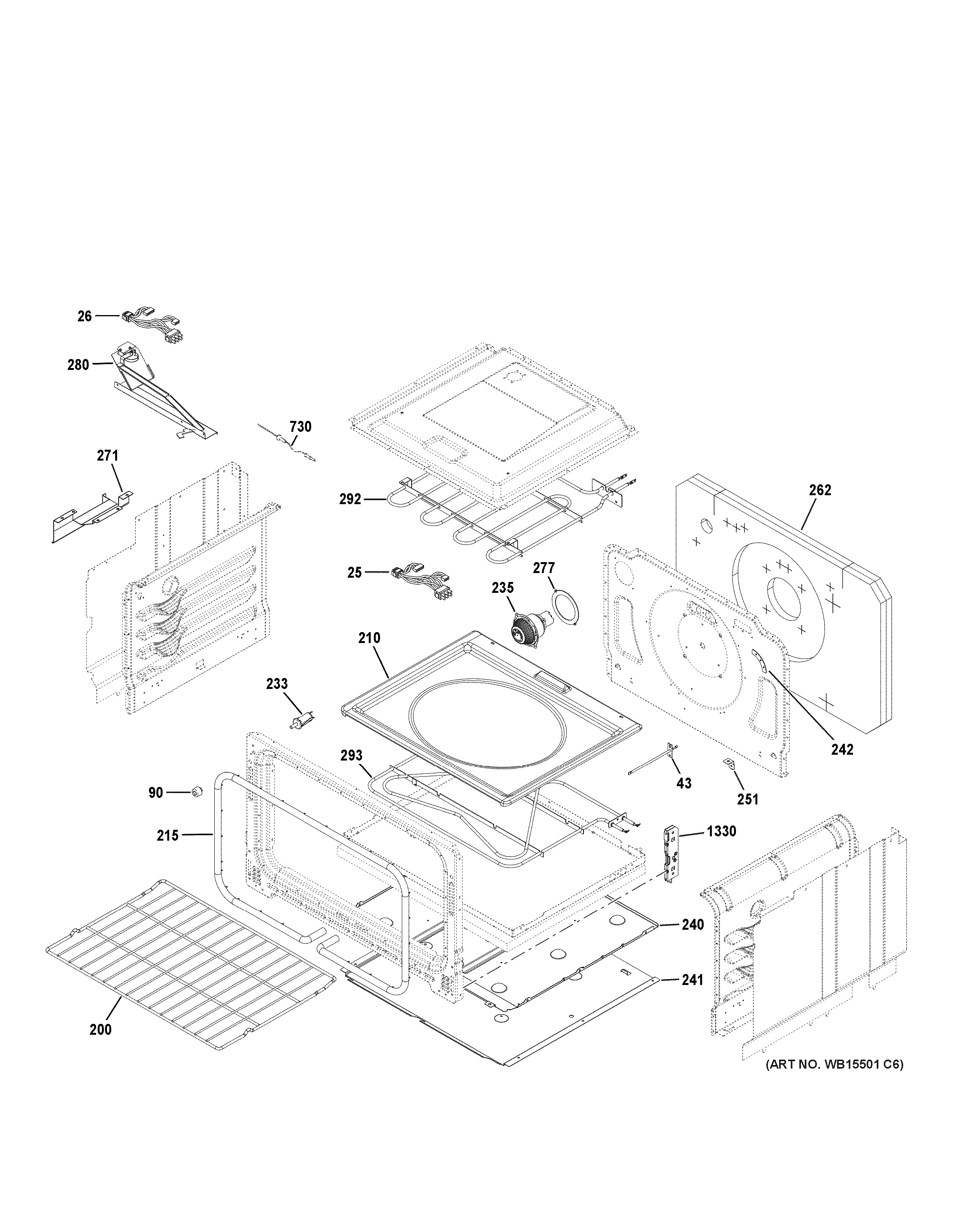 Assembly View for LOWER OVEN CES750P4M1W2