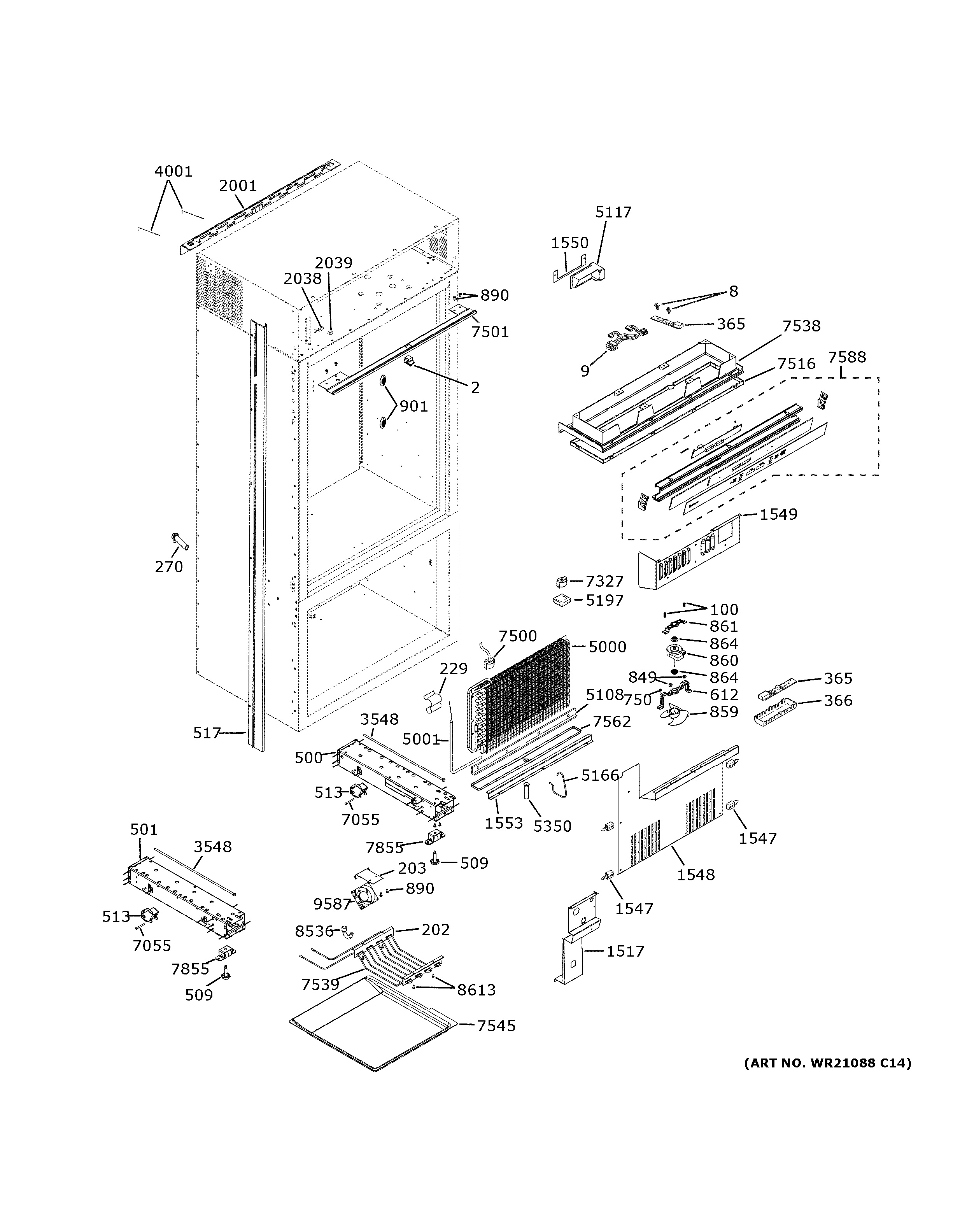 Assembly View for CABINET (1) | ZICS360NNBLH