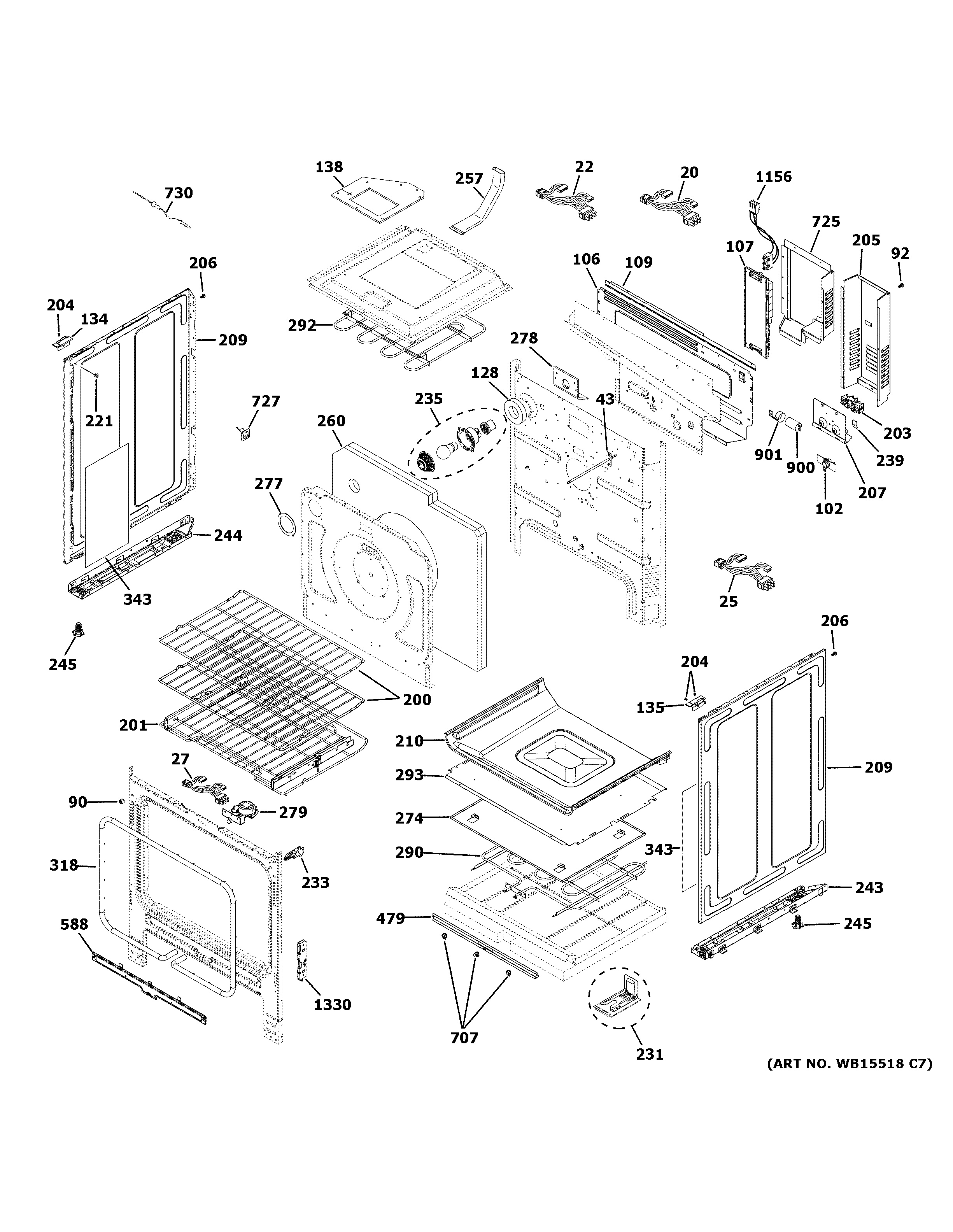 Assembly View for BODY PARTS | CES700P2M1S1