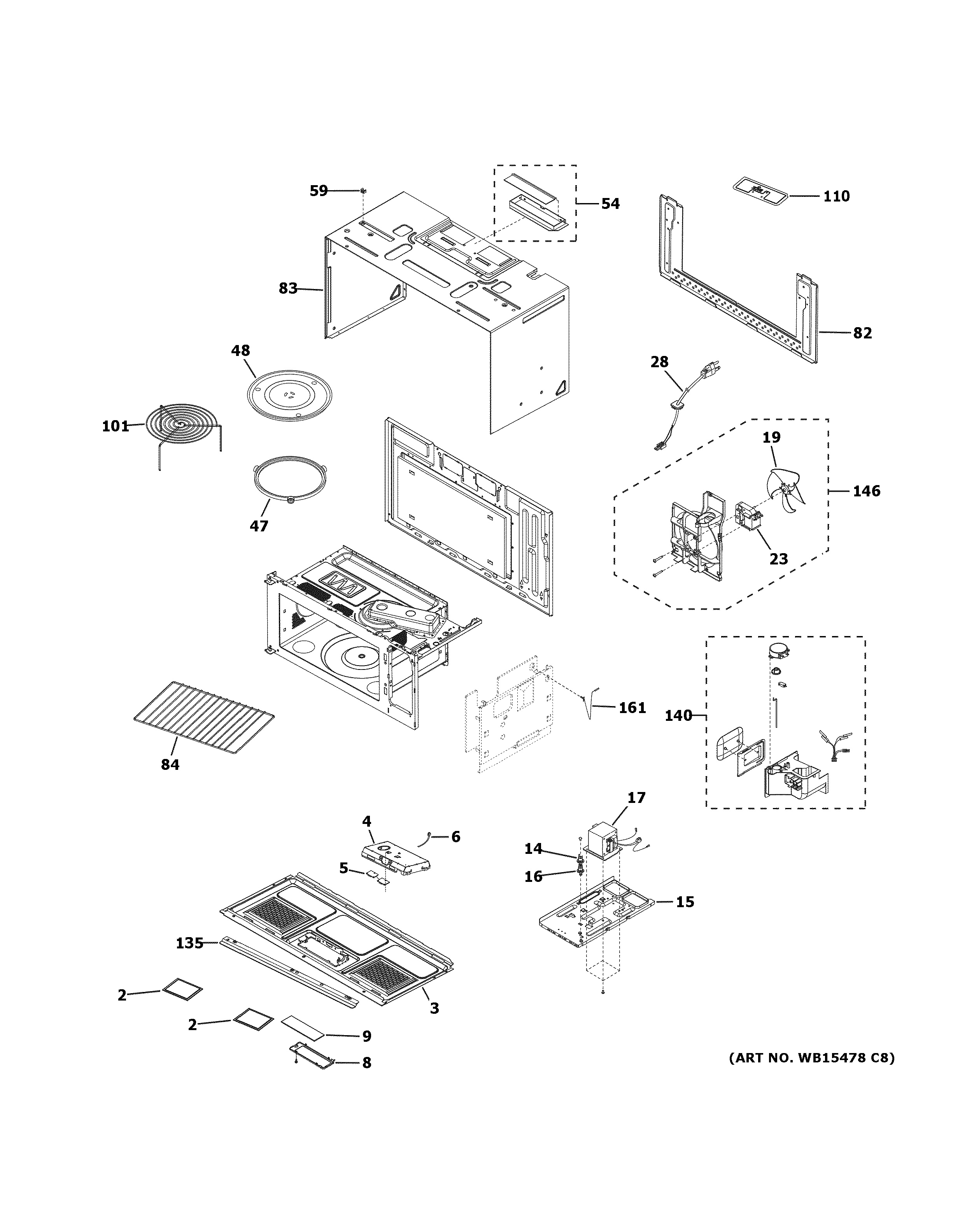 Assembly View for OVEN CAVITY PARTS (2) CVM517P2M1S1