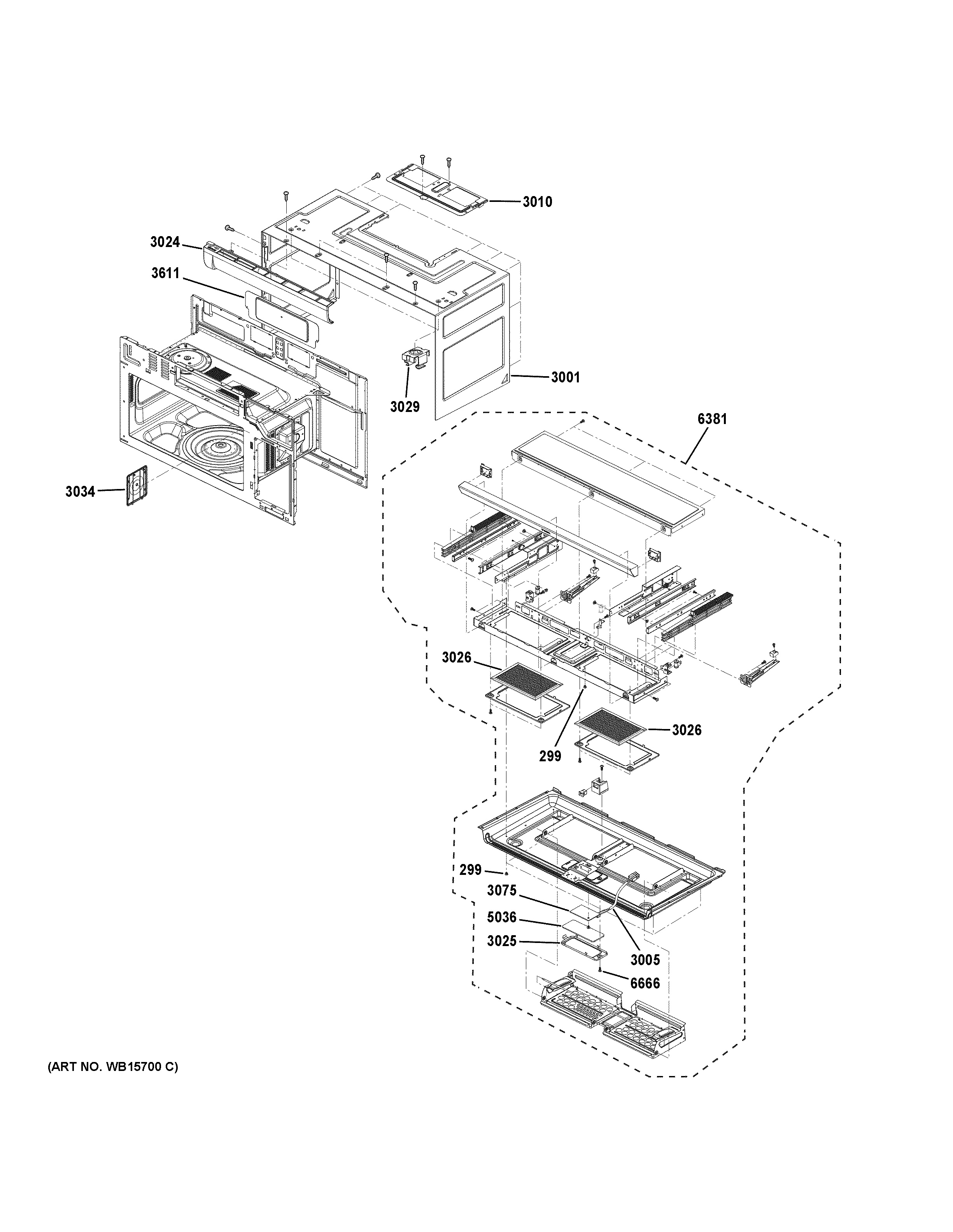 Assembly View for OVEN CAVITY PARTS PVM9225SR1SS