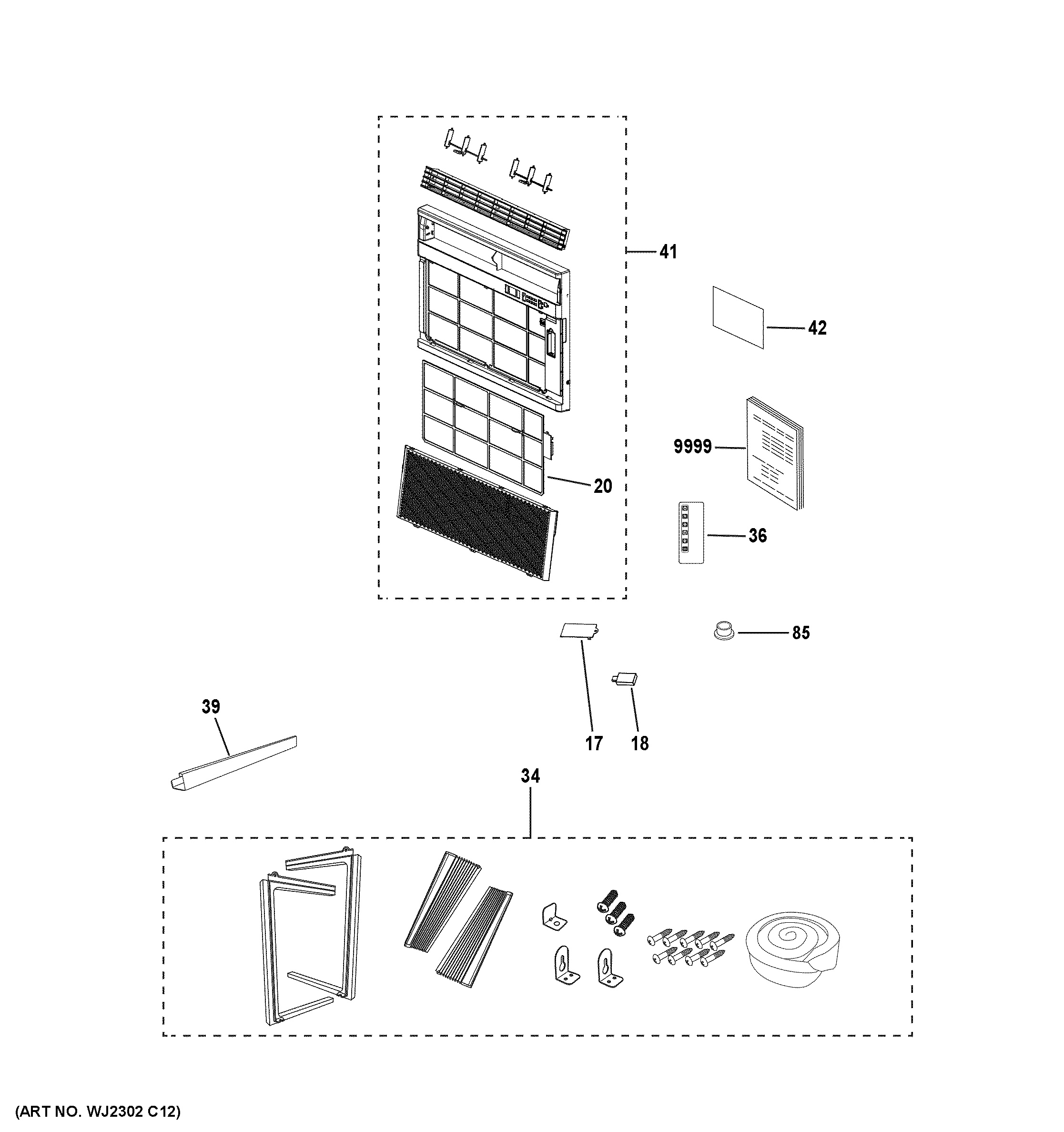 Assembly View for ROOM AIR CONDITIONER AHC08LYW2