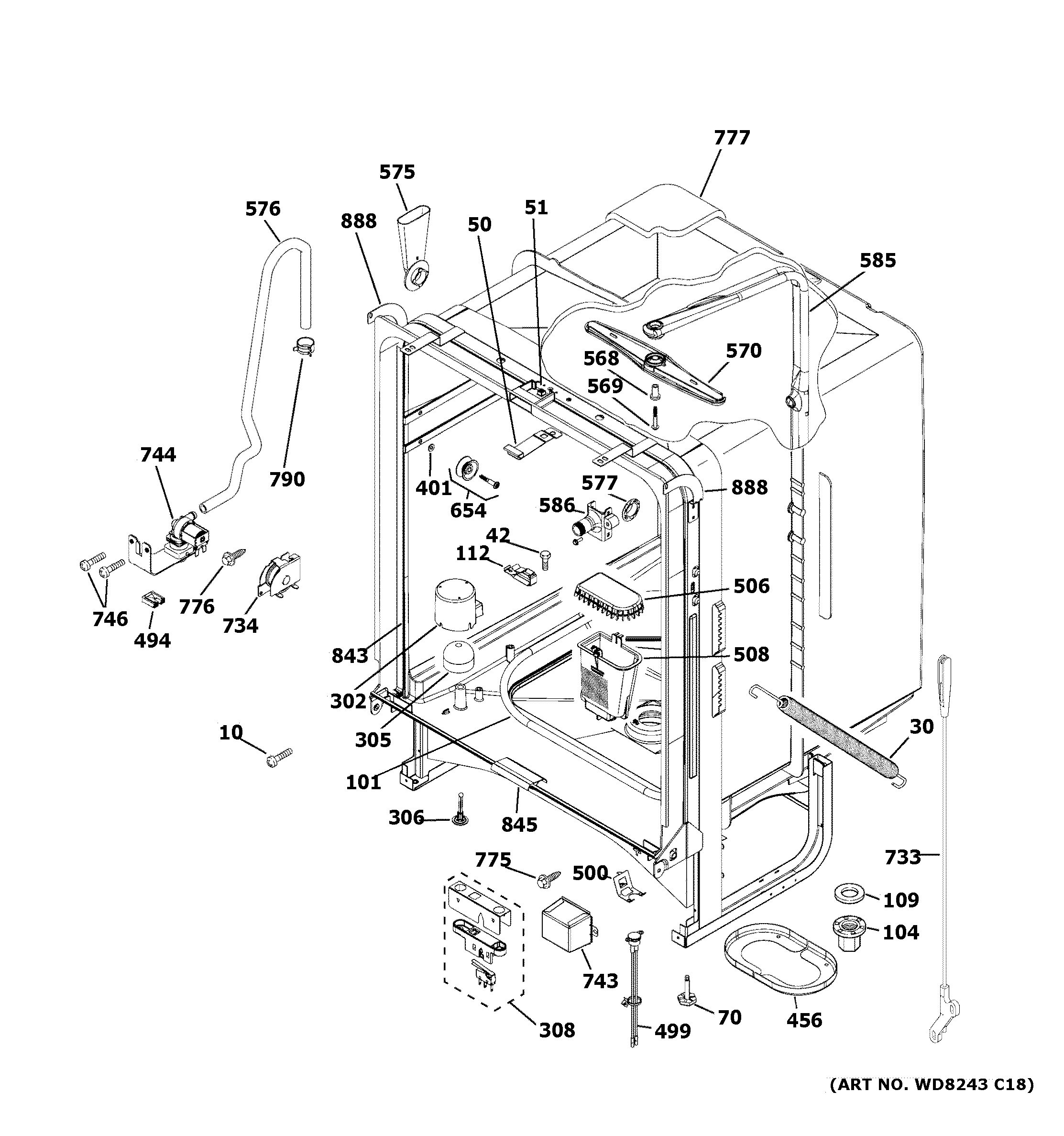 Assembly View for BODY PARTS | GLD5868V00SS