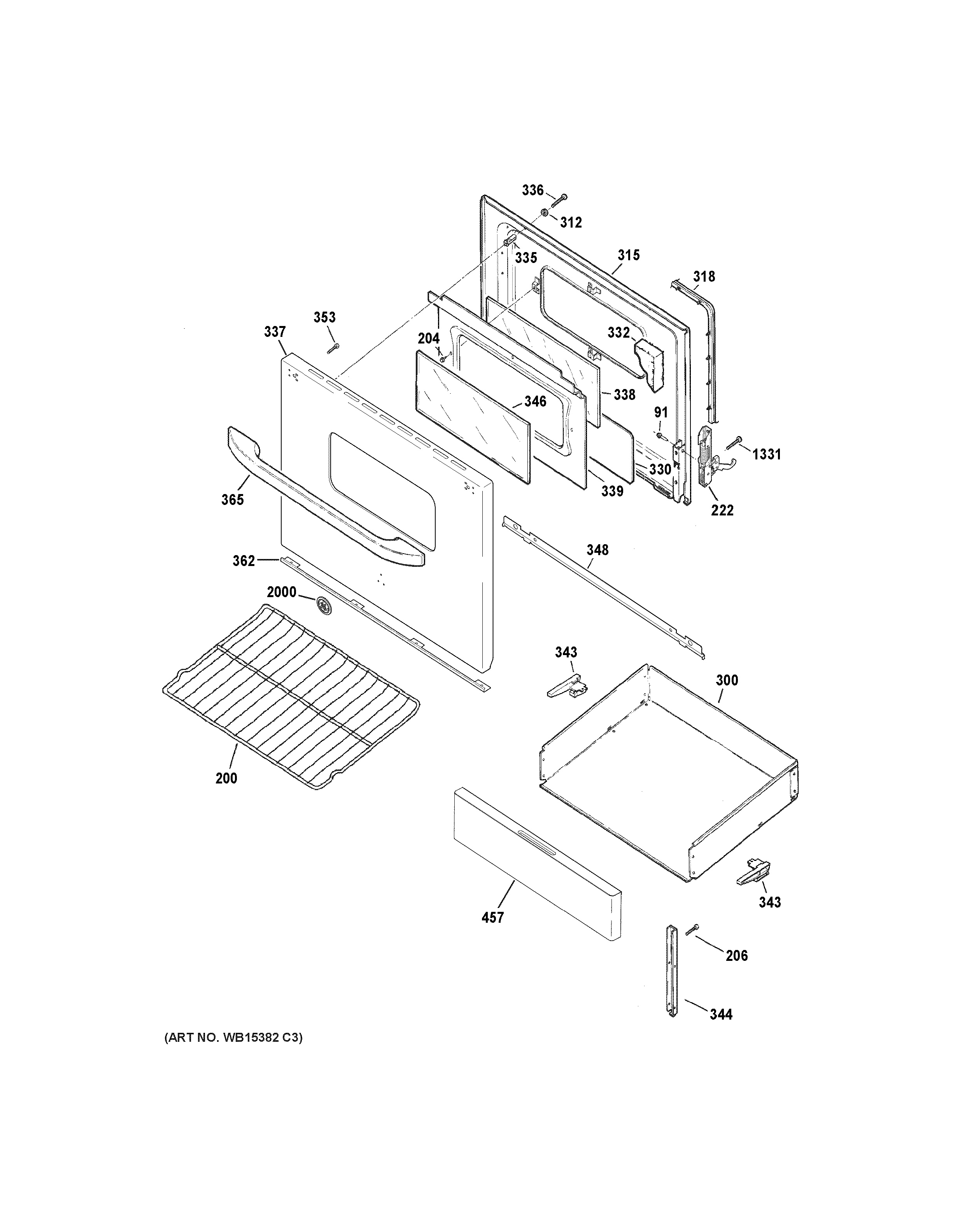 Assembly View for DOOR & DRAWER PARTS | JBS160DM1WW