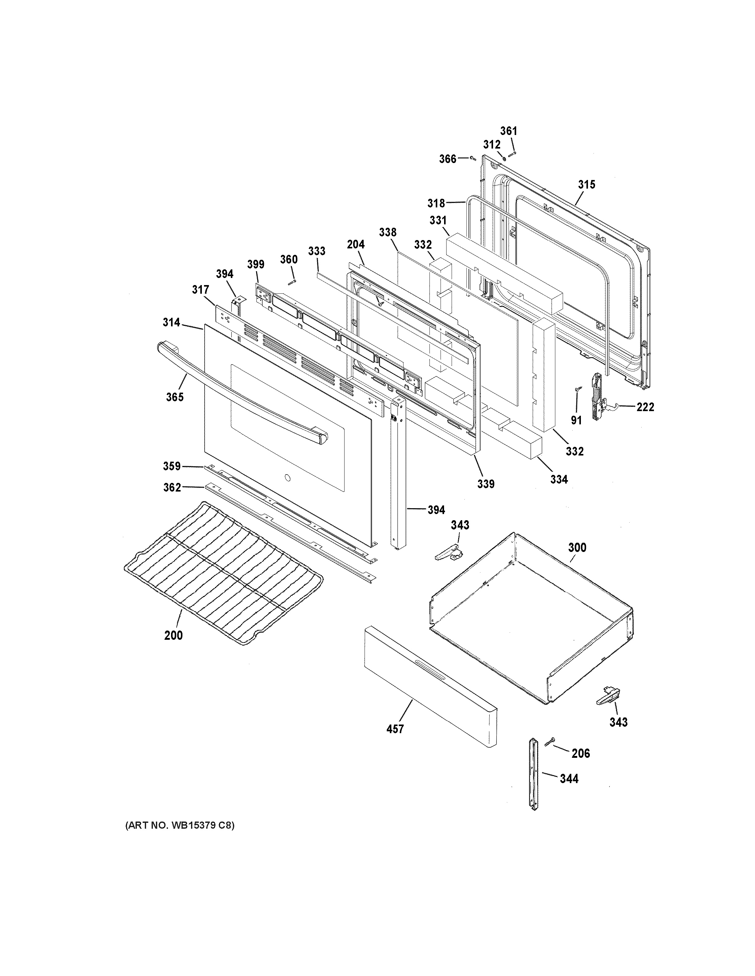 Assembly View for DOOR & DRAWER PARTS | JBS360DM1BB