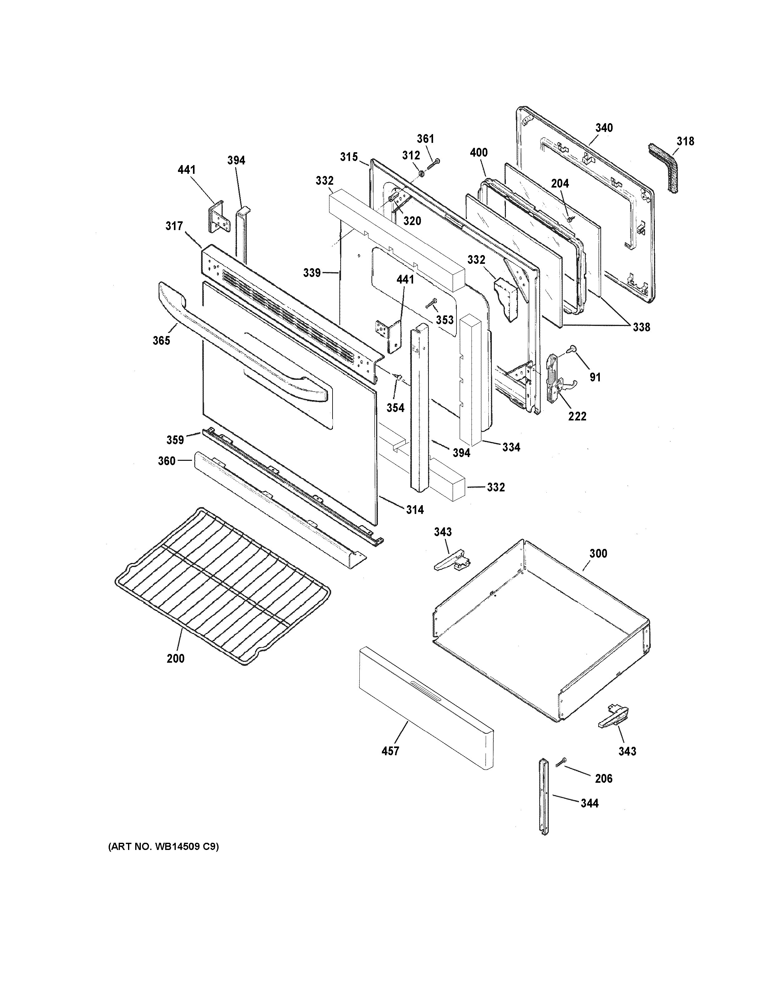 Assembly View for DOOR & DRAWER PARTS | JB256DM2WW