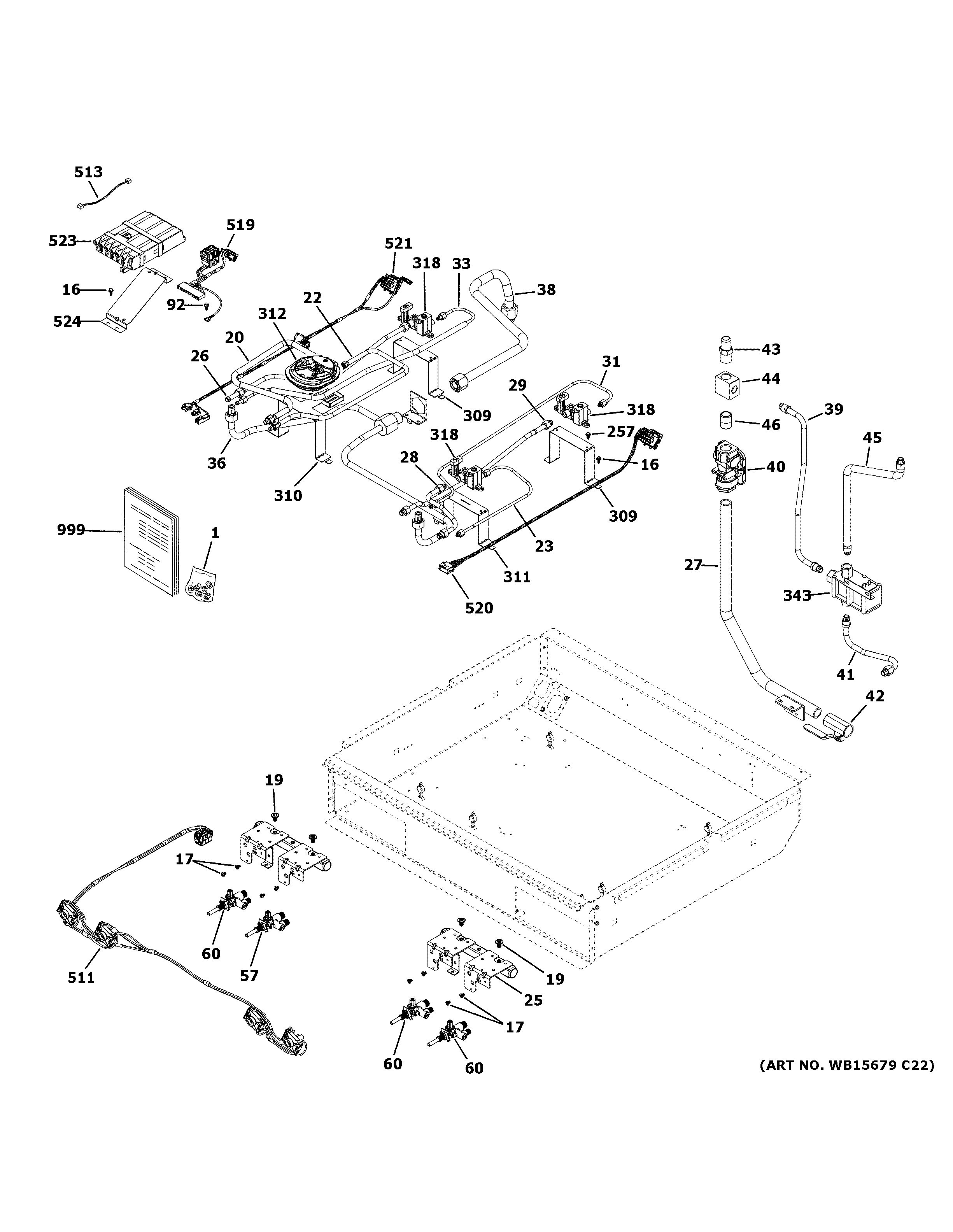 Assembly View for GAS & BURNER PARTS | ZGP304NT1SS