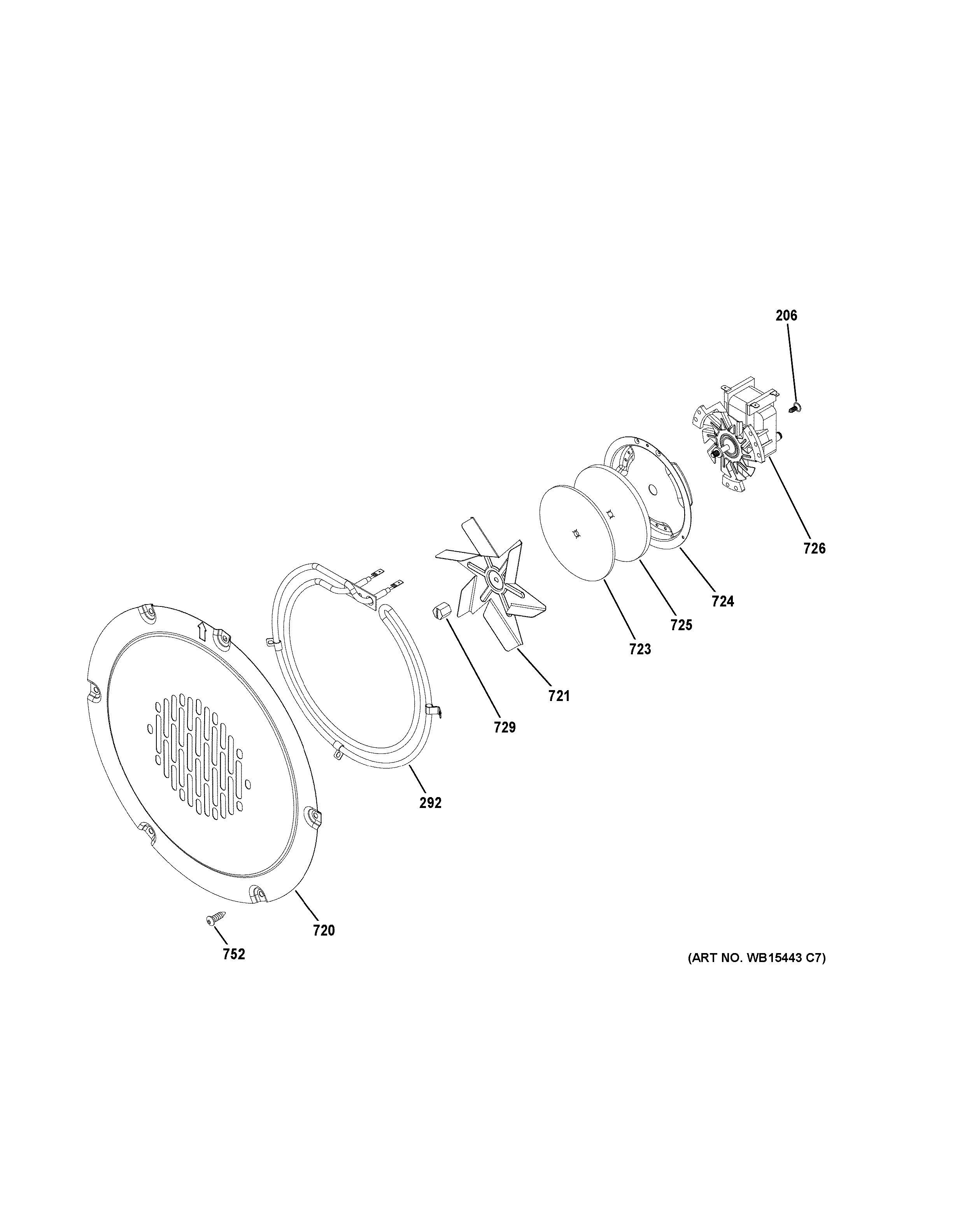Assembly View for CONVECTION FAN P2S930YP1FS