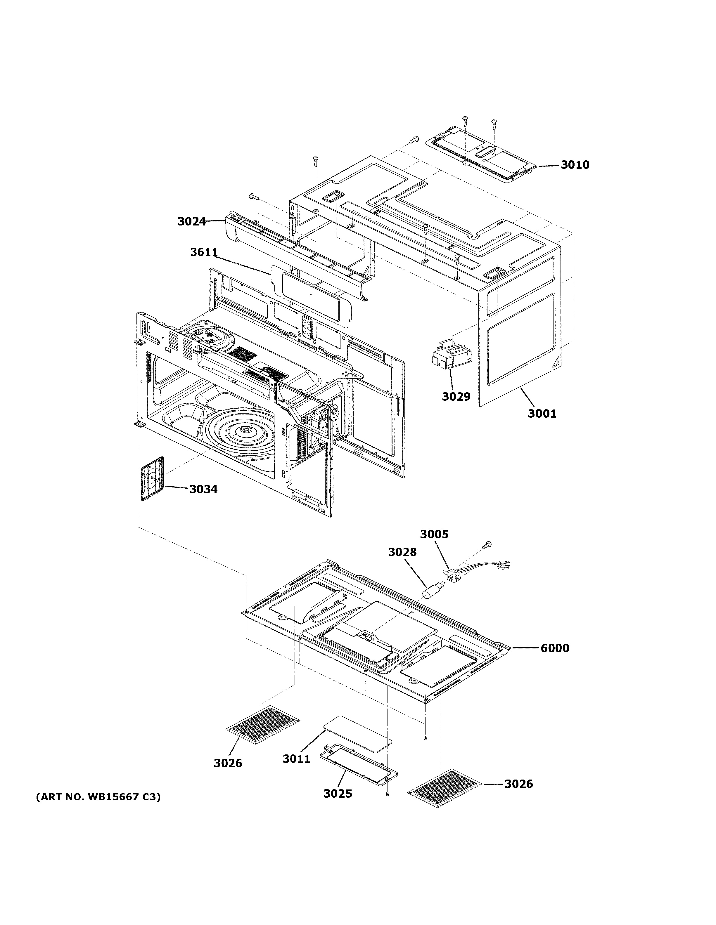 Assembly View for OVEN CAVITY PARTS PVM9005SJ8SS