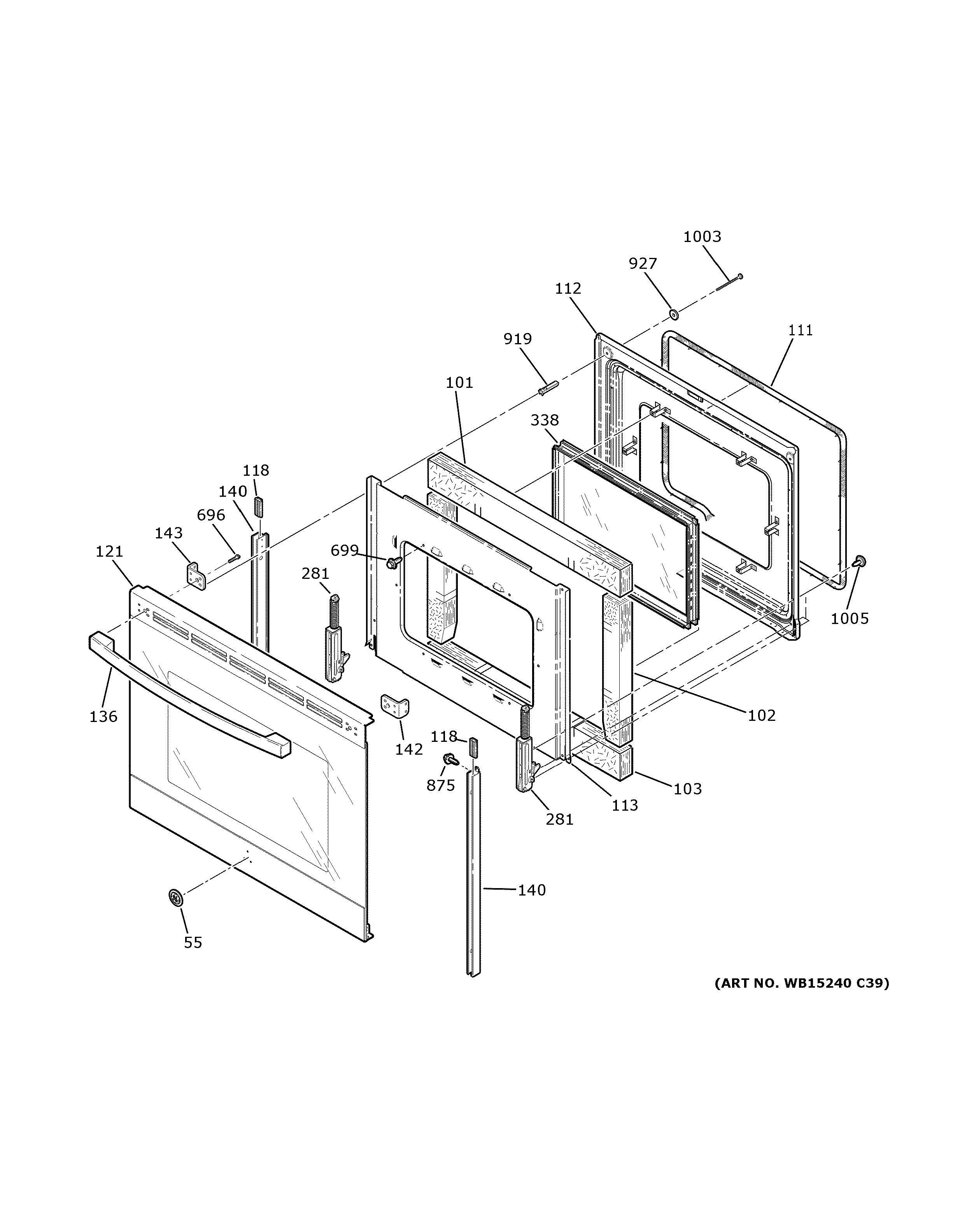 Assembly View for DOOR | JB735SP1SS