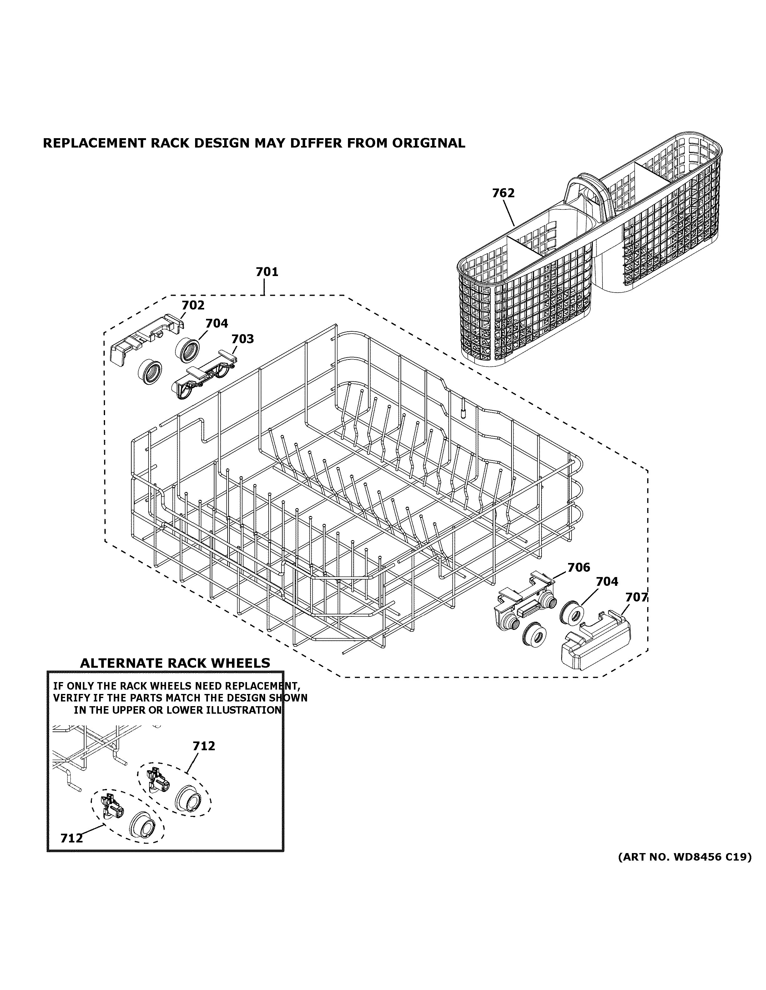 Assembly View for LOWER RACK ASSEMBLY GDF510PSR0SS