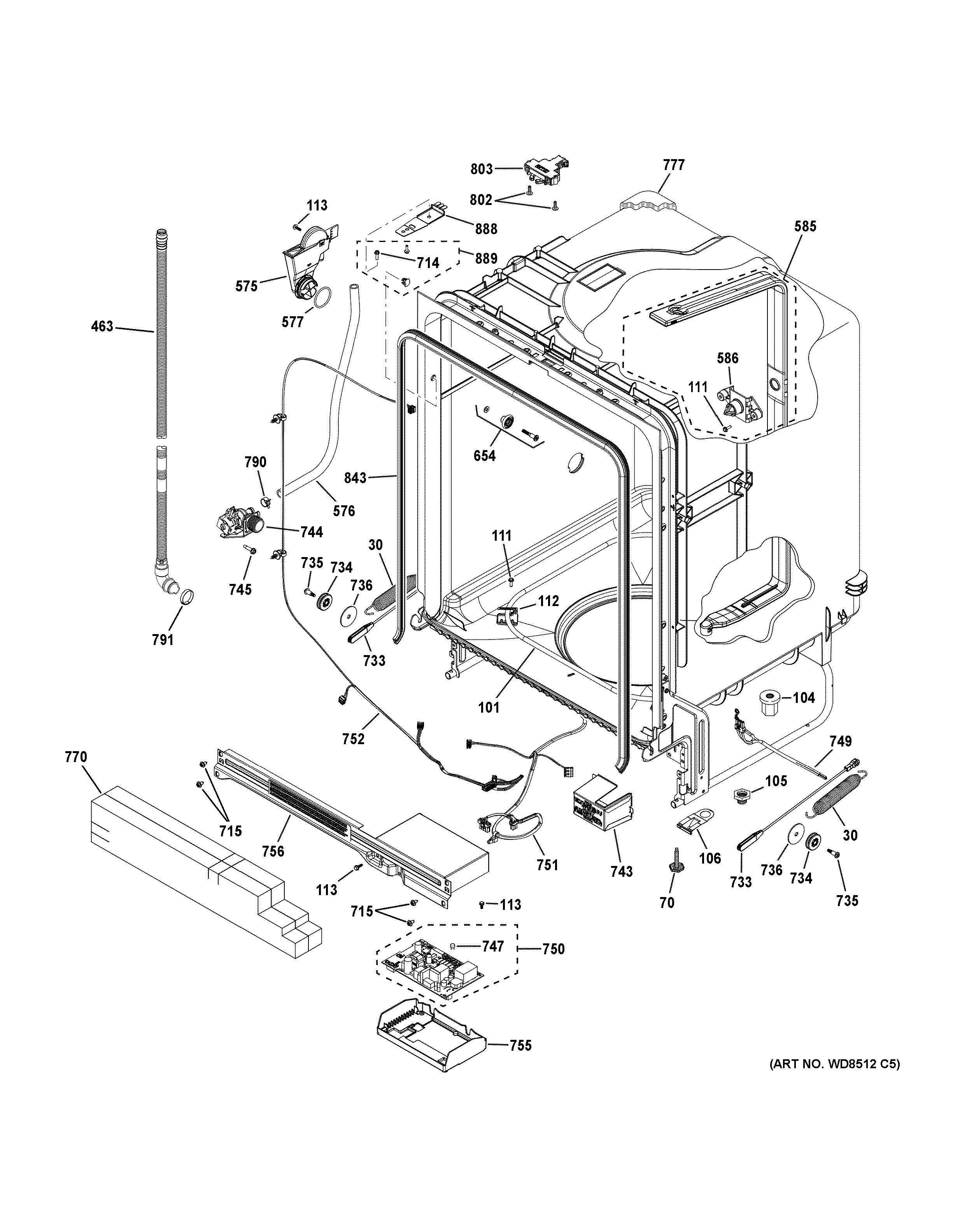 Assembly View for BODY PARTS | GDT535PSR0SS