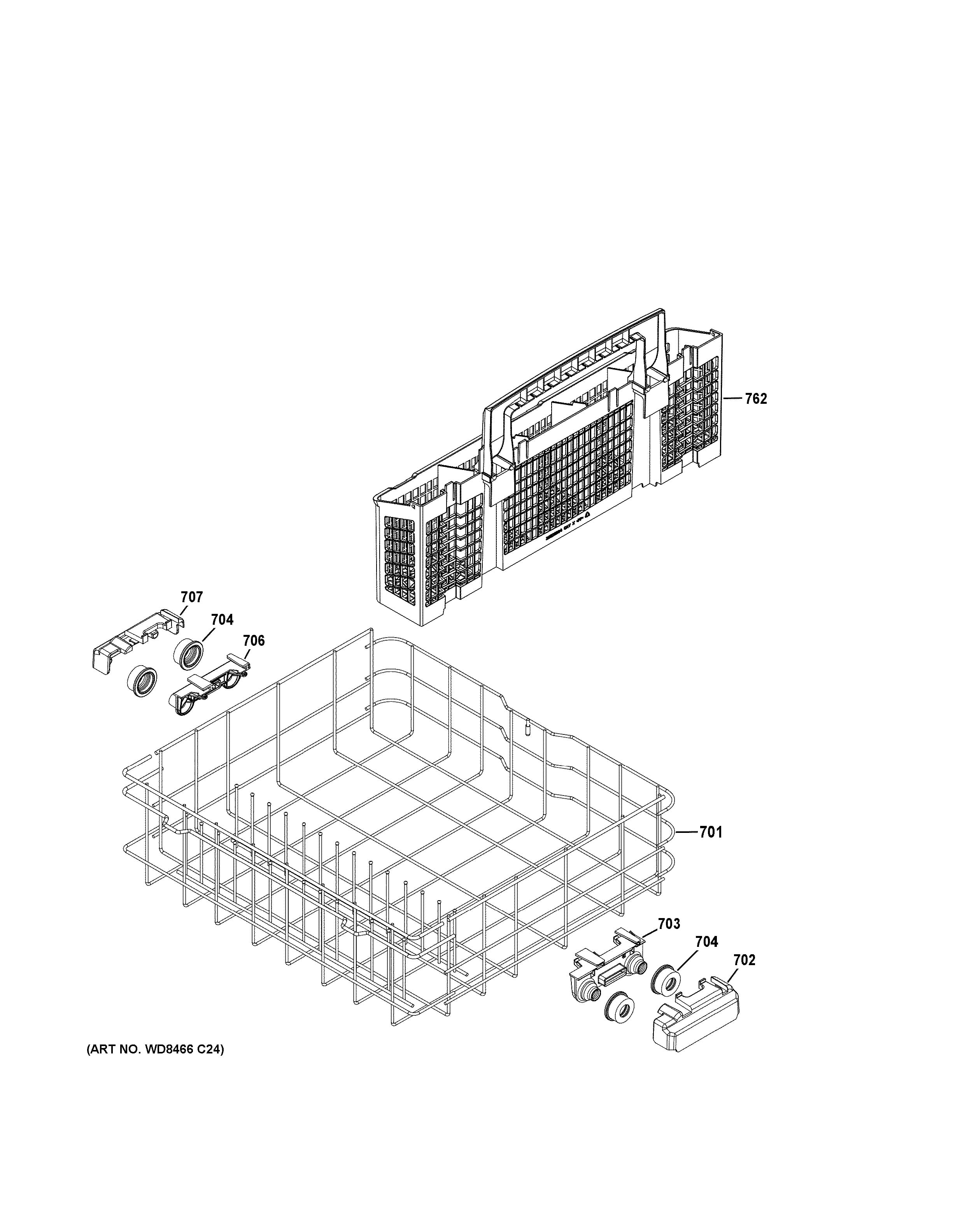 Assembly View for LOWER RACK ASSEMBLY | GDF630PMM3ES
