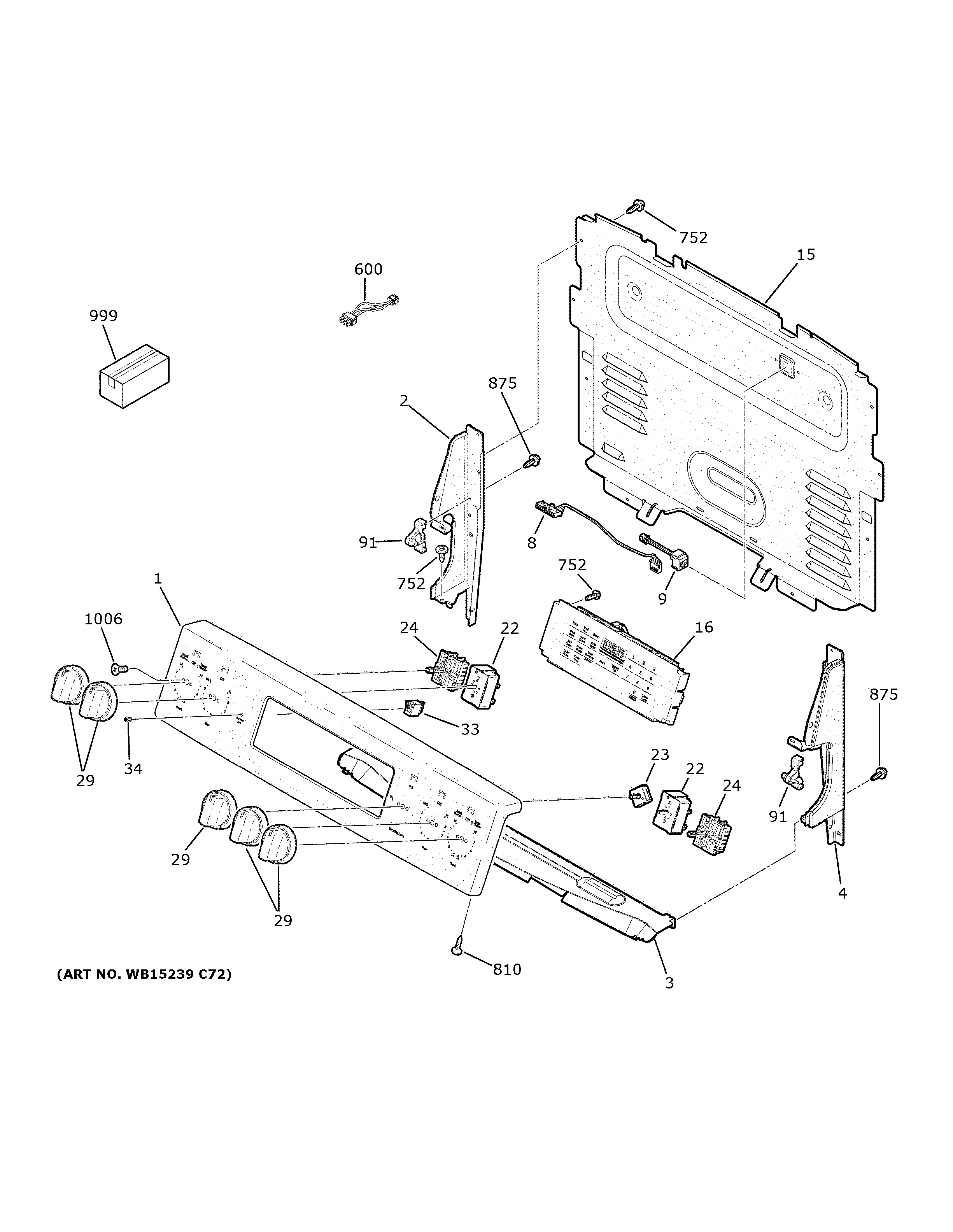 Assembly View for CONTTROL PANEL | JB735DP1WW