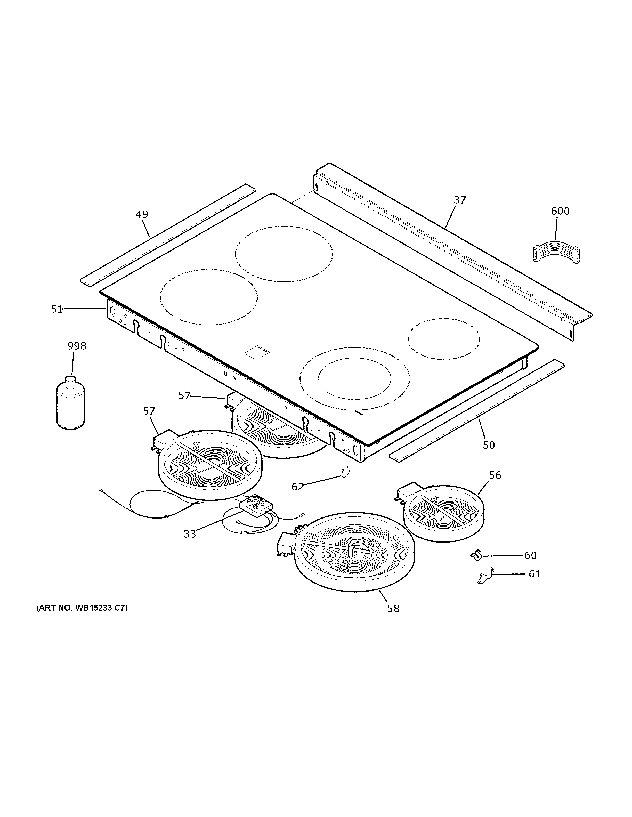 Assembly View for COOKTOP | JD630ST1SS