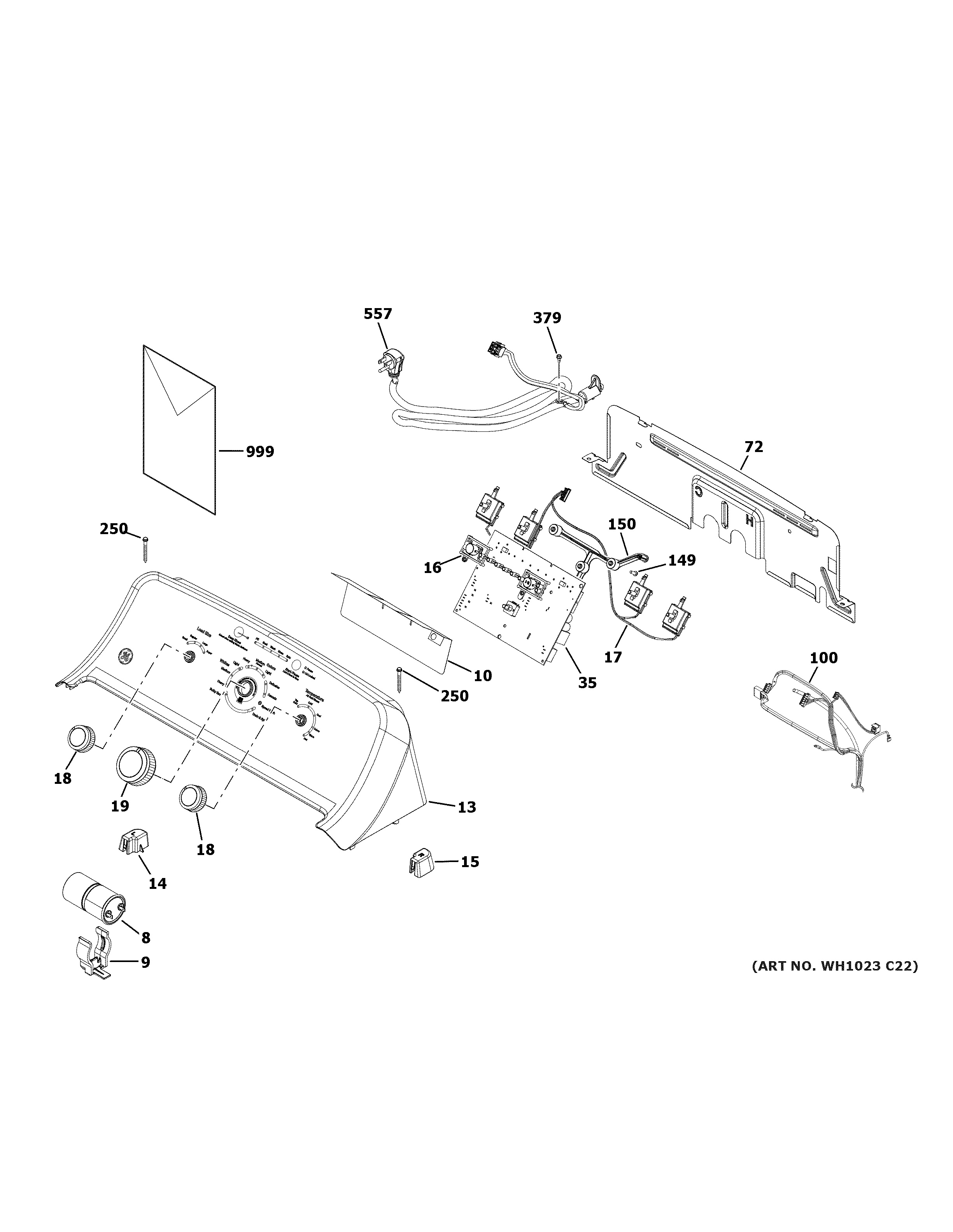 Assembly View for CONTROLS & BACKSPLASH | GTW335ASN2WW