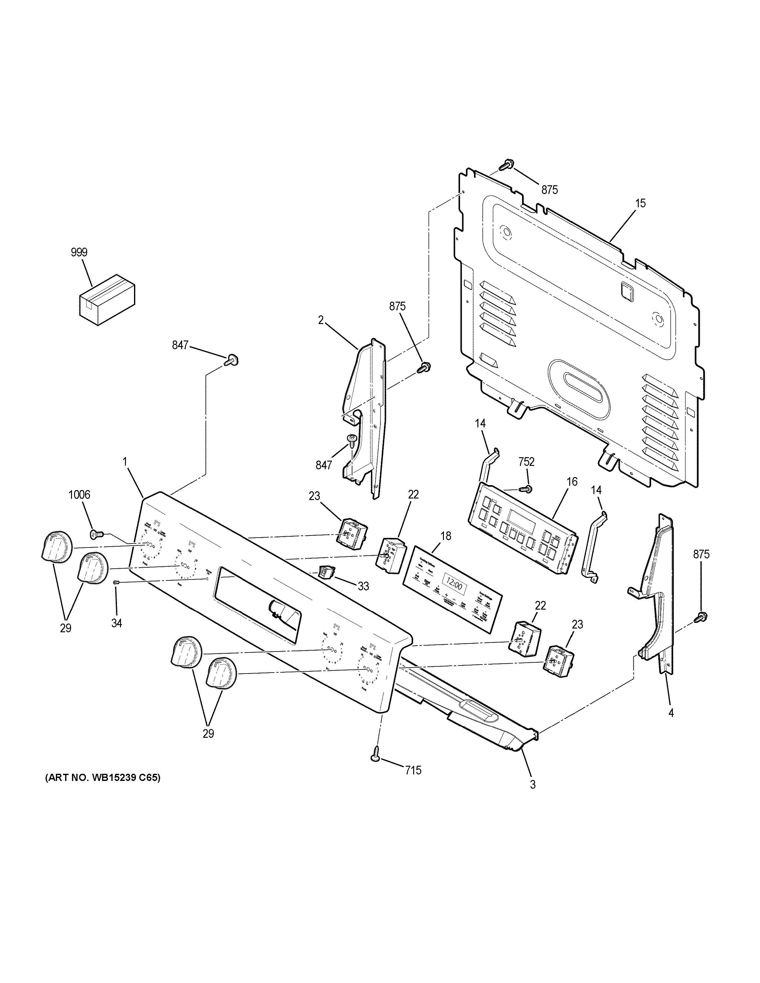 Assembly View for CONTROL PANEL | JB645DK9WW