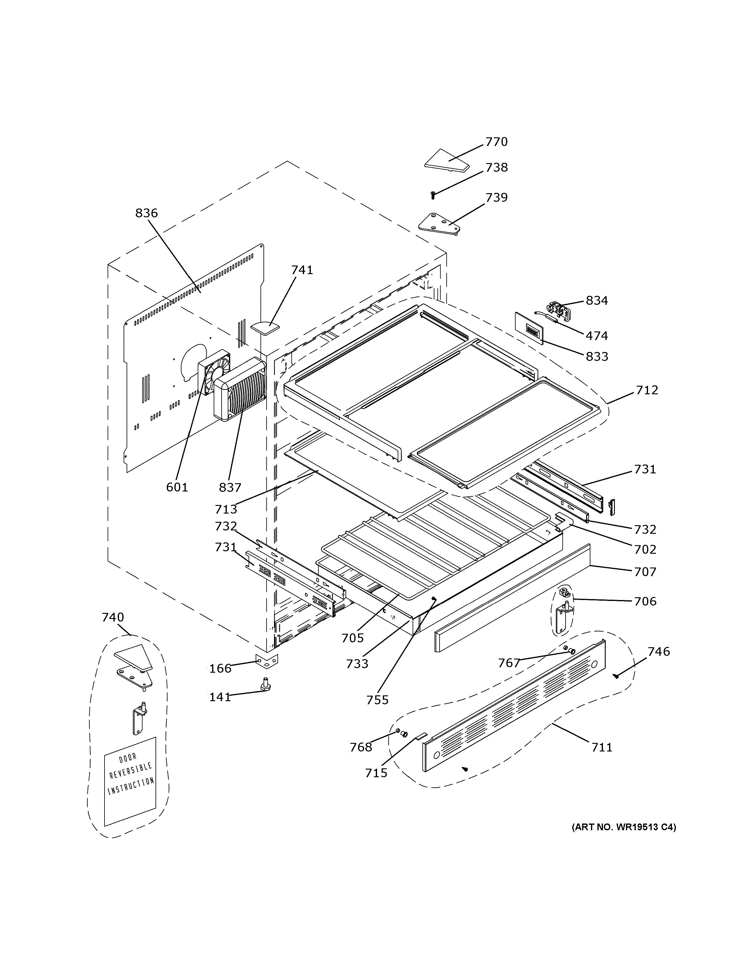 Assembly View for CABINET & SHELVES | ZDBR240NDBS