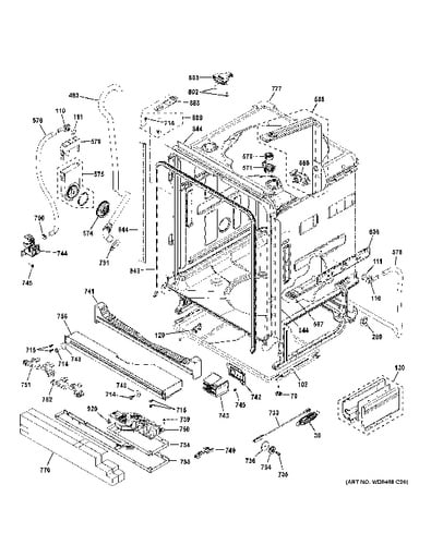 ge monogram dishwasher parts list