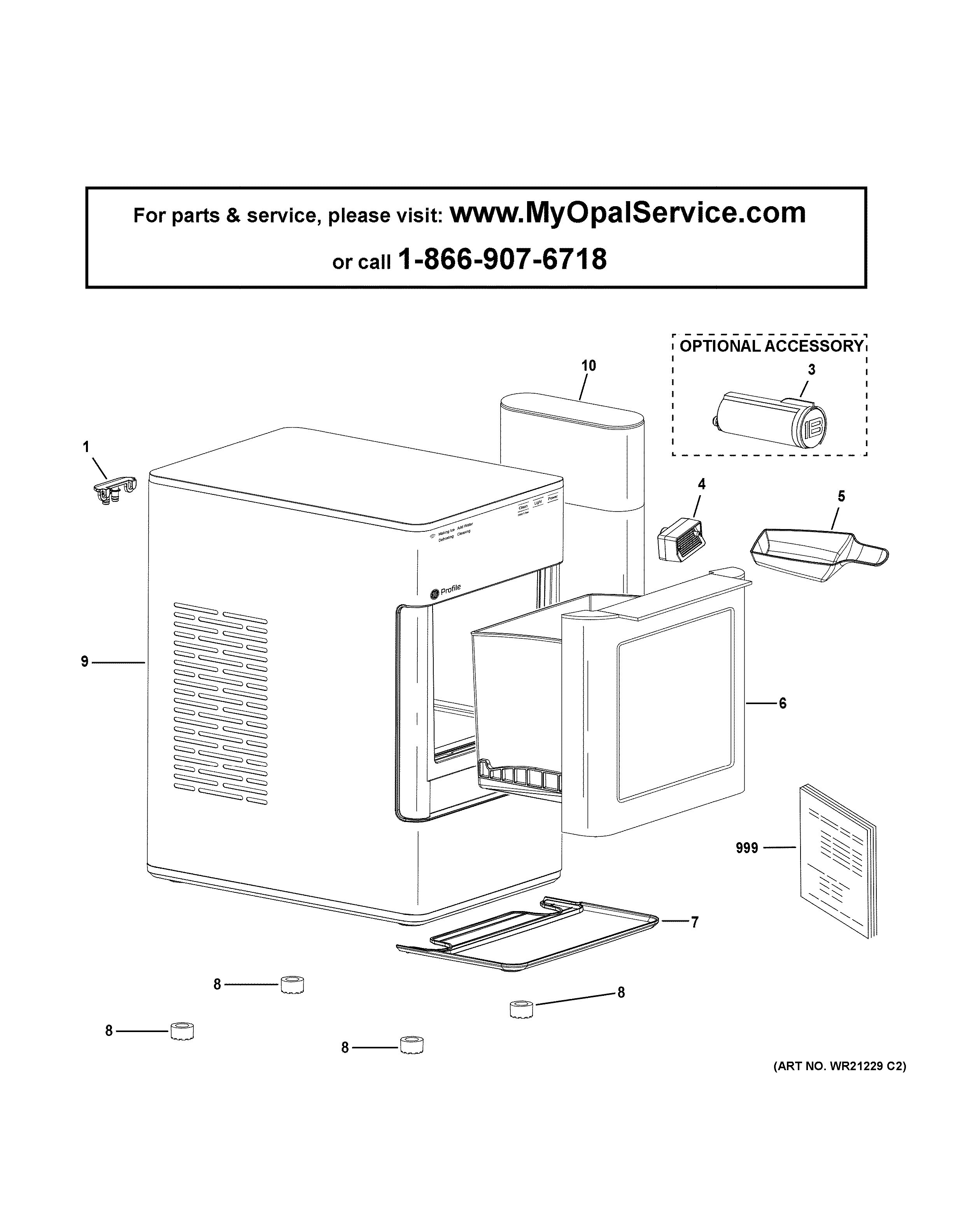Assembly View for OPAL ICE MAKER XPIO13SCCSS
