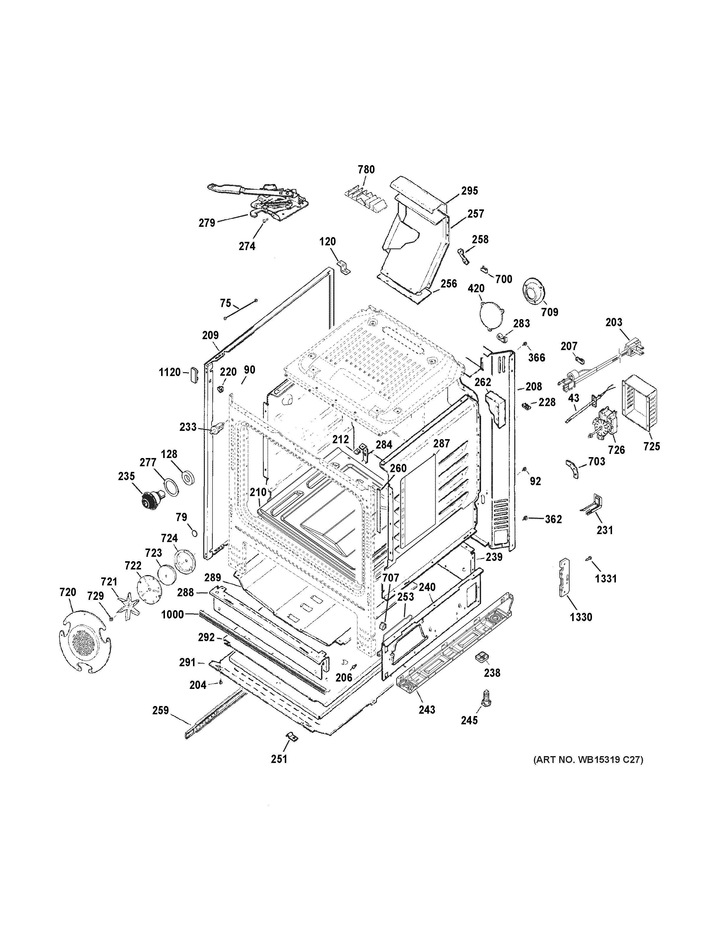 Assembly View for BODY PARTS | PGB920SEF1SS