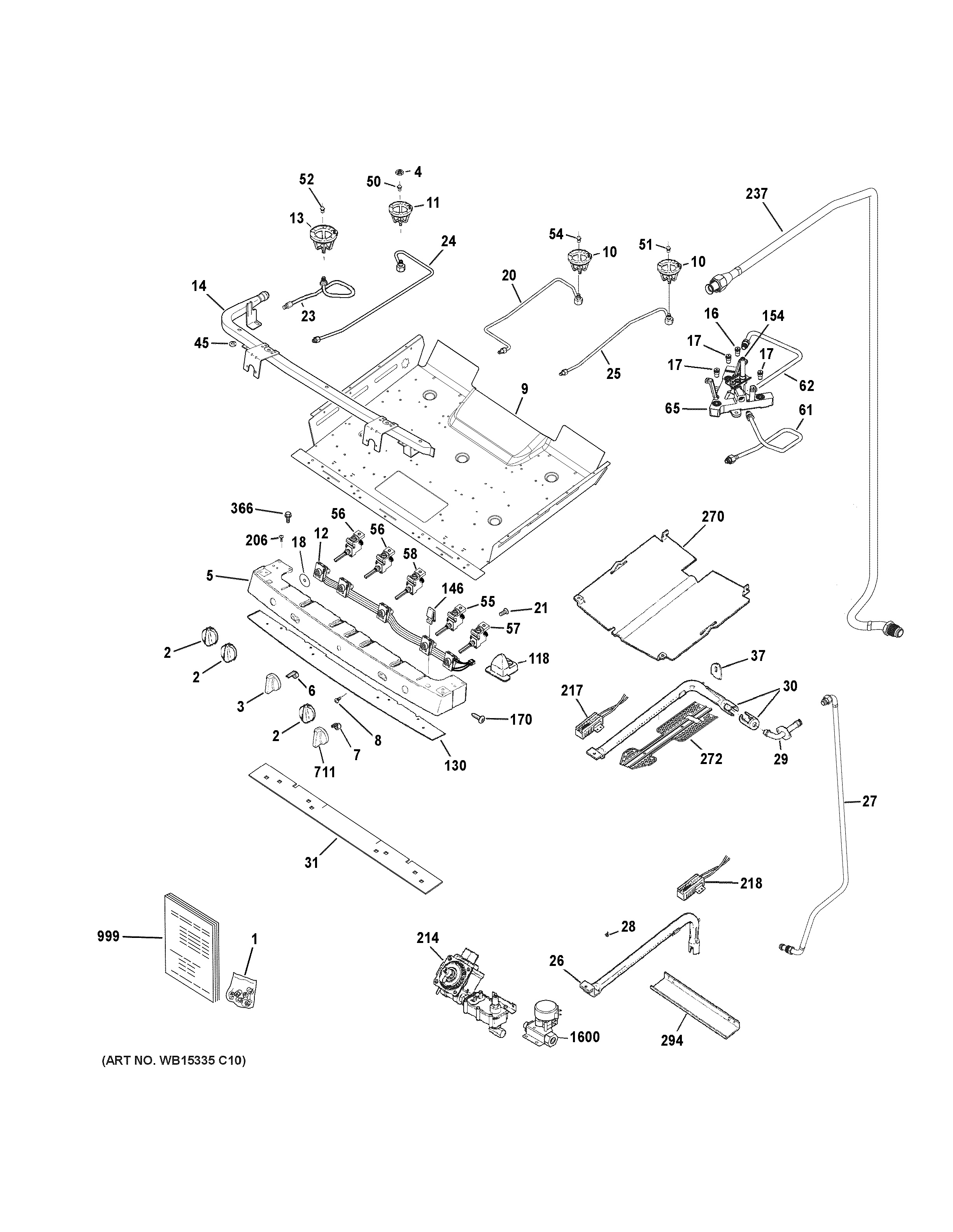 Assembly View for GAS & BURNER PARTS | PGB920SEF3SS