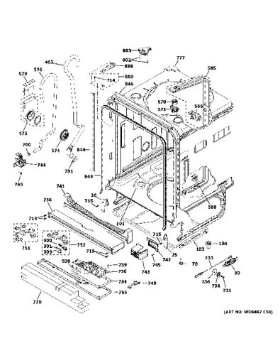 Ddt595smjes store ge dishwasher