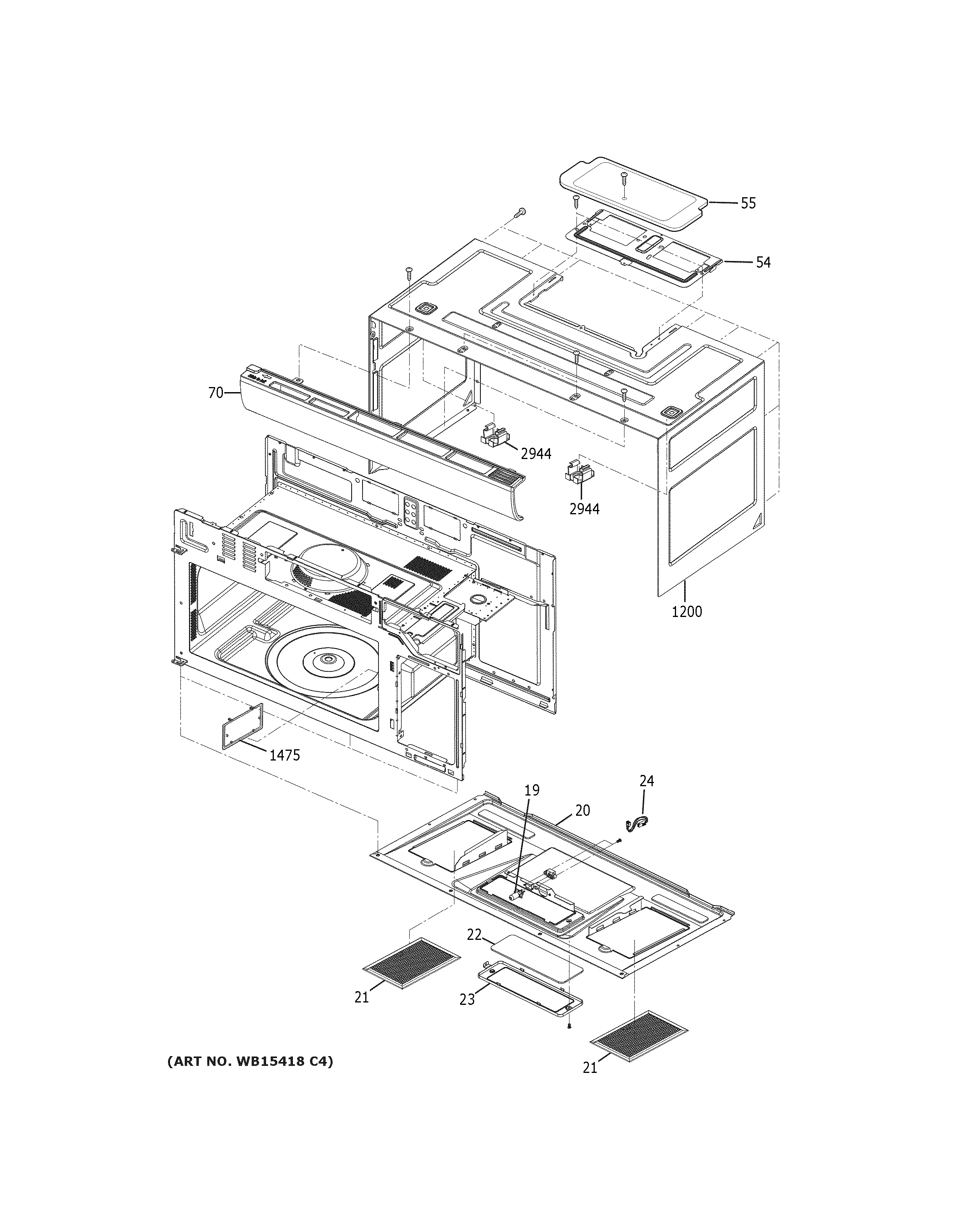 Assembly View for OVEN CAVITY PARTS JVM3162RJ5SS