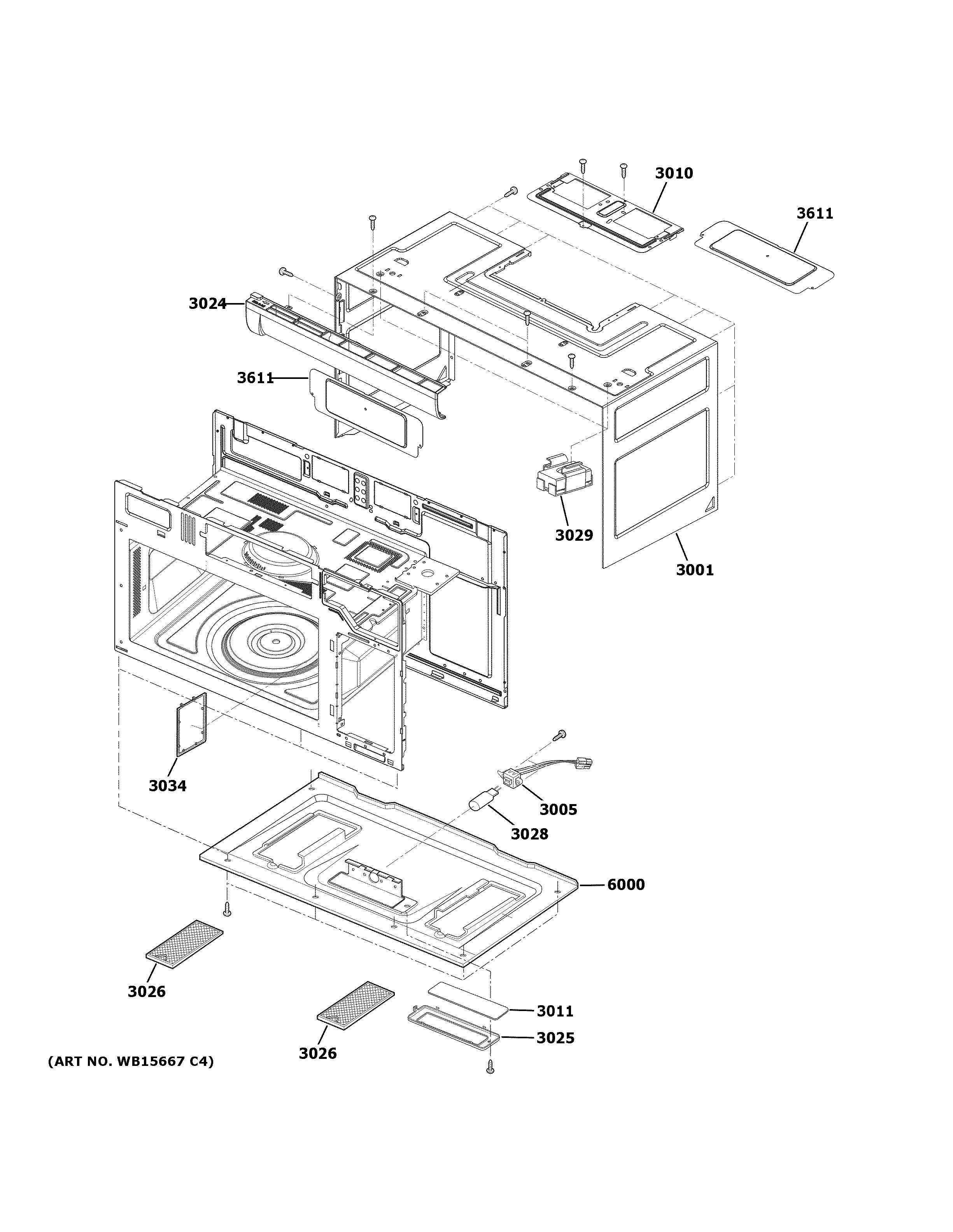 Assembly View for OVEN CAVITY PARTS JVM3160DF8WW