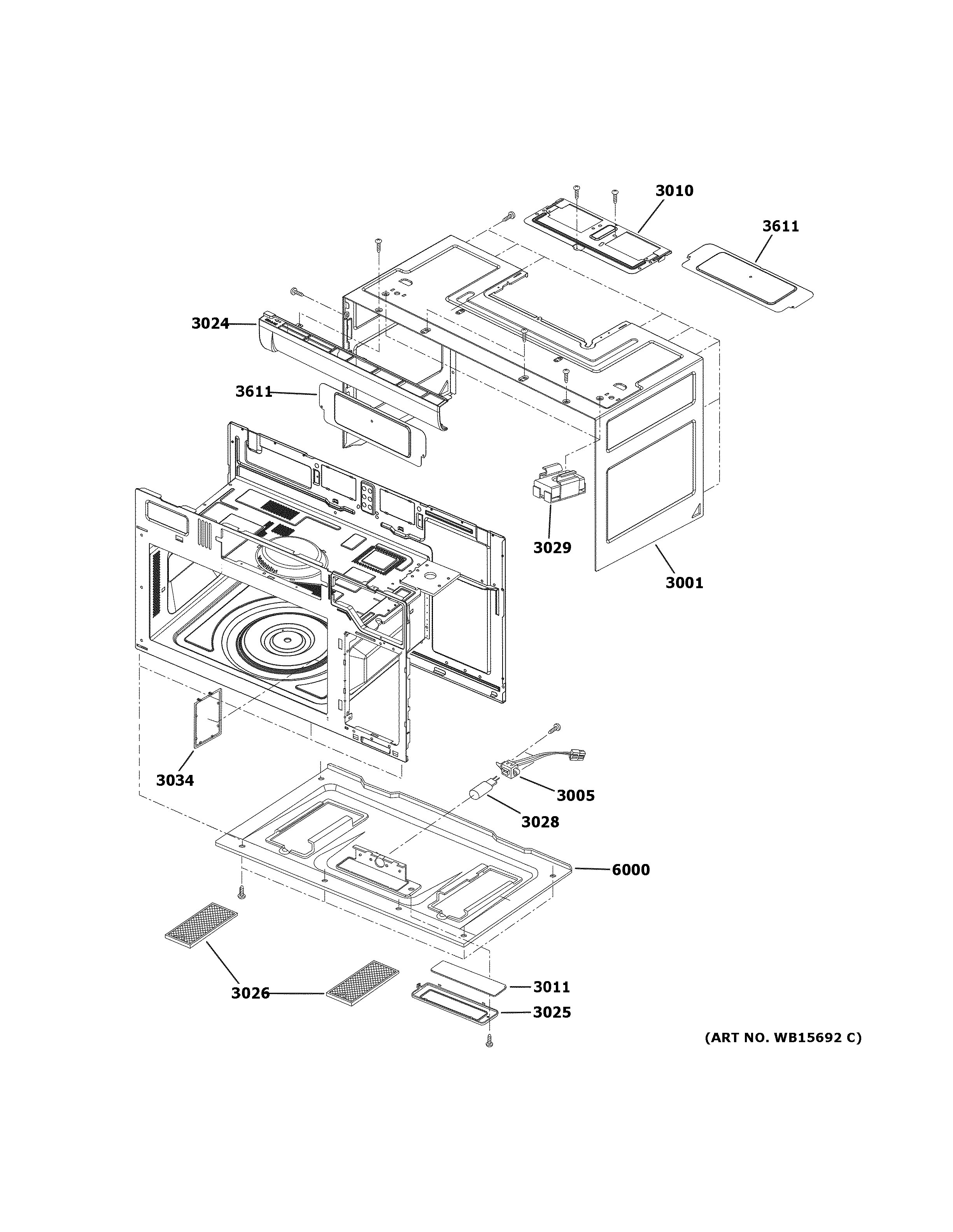 Assembly View for OVEN CAVITY PARTS RVM5160DH8WW