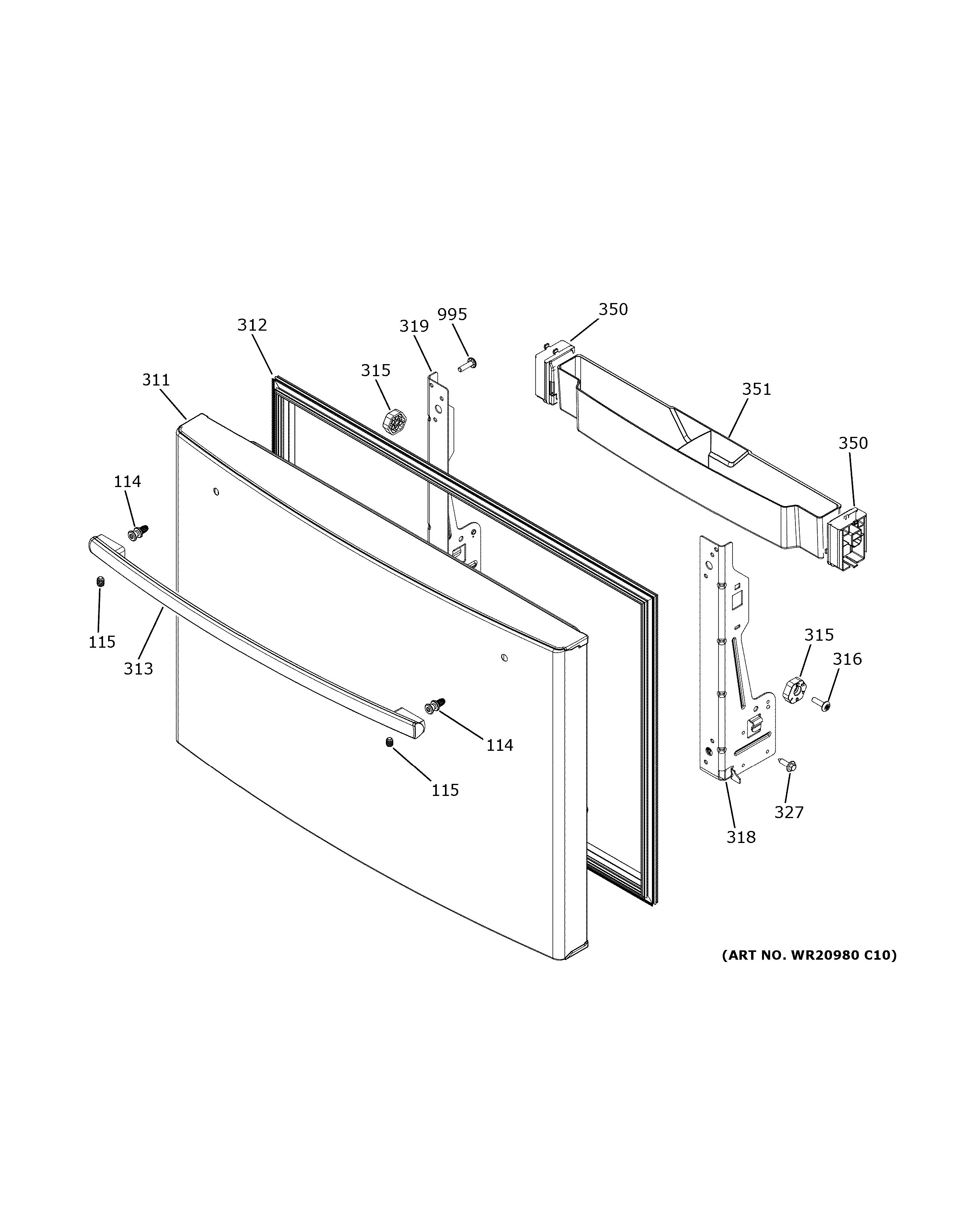 Assembly View for FREEZER DOOR | PFE28KYNJFS