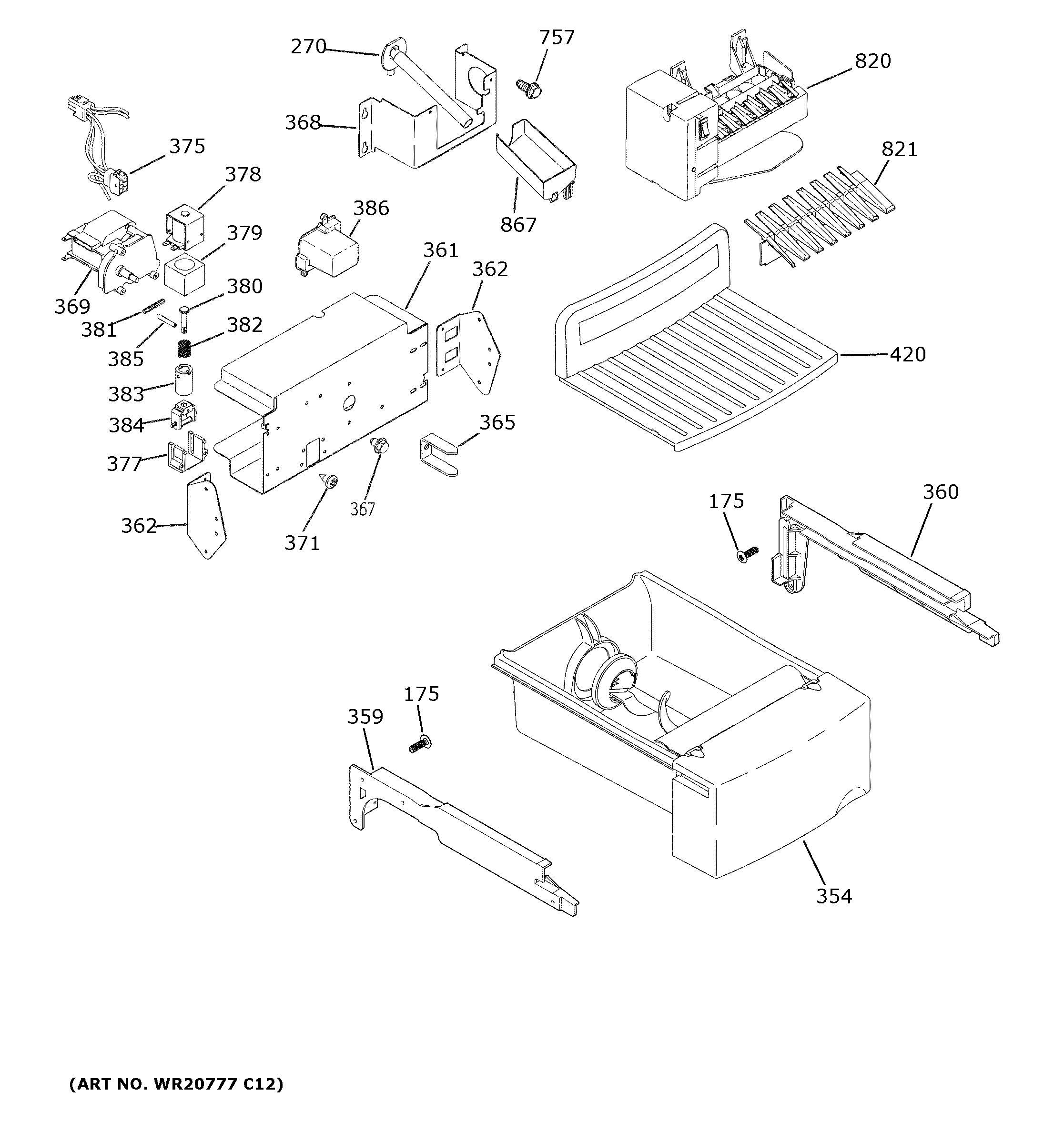 Assembly View for ICE MAKER & DISPENSER GSS23GGPECWW