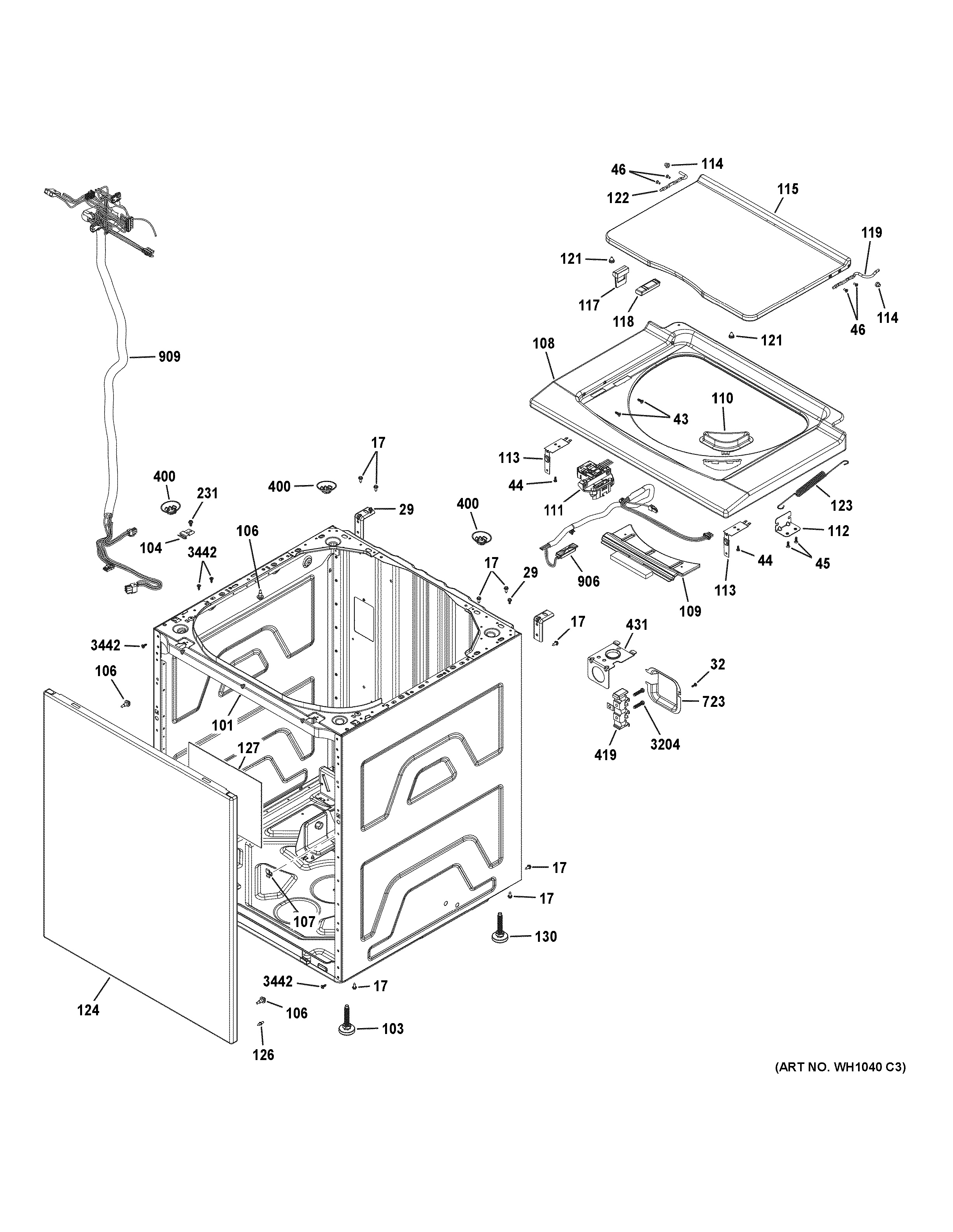 Assembly View for WASHER & LID GUD27ESPM1DG