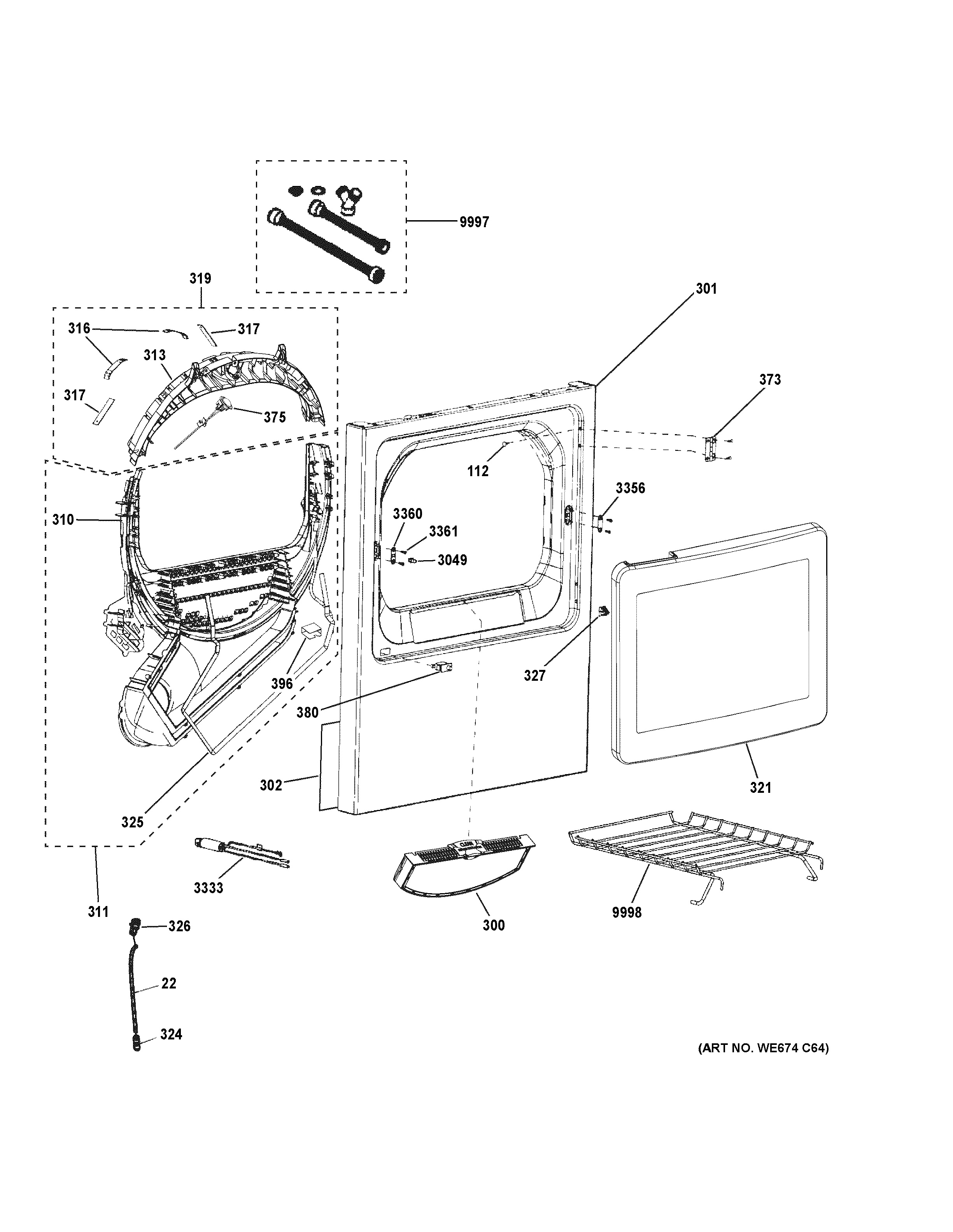 Assembly View for FRONT PANEL & DOOR | GTD75ECPL1DG