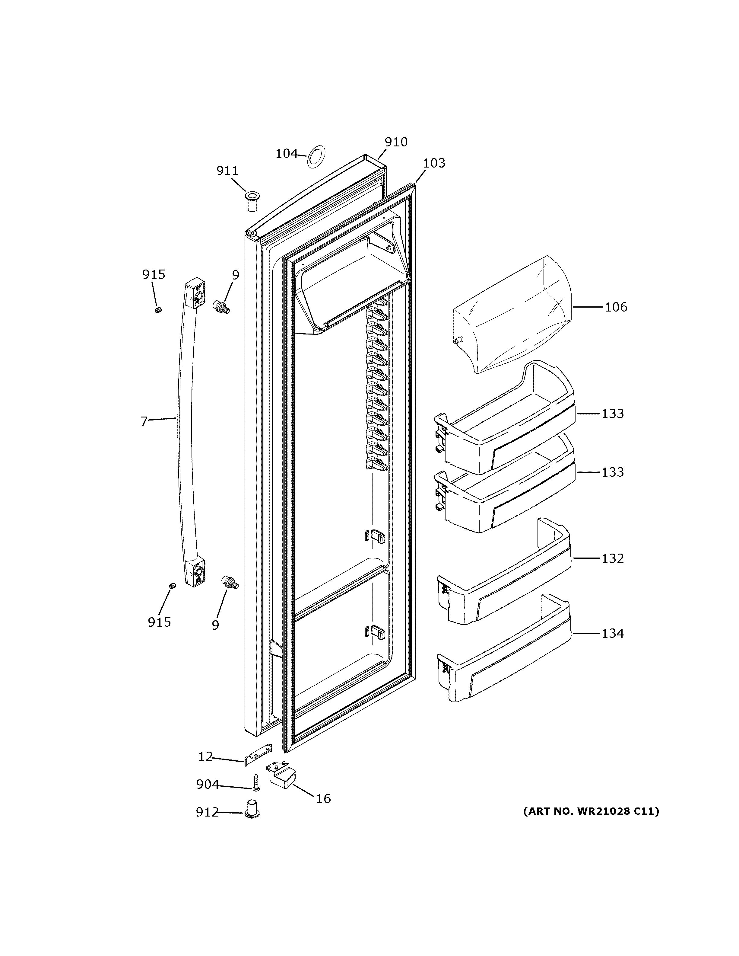 Assembly View for FRESH FOOD DOOR GSS25GYPFCFS