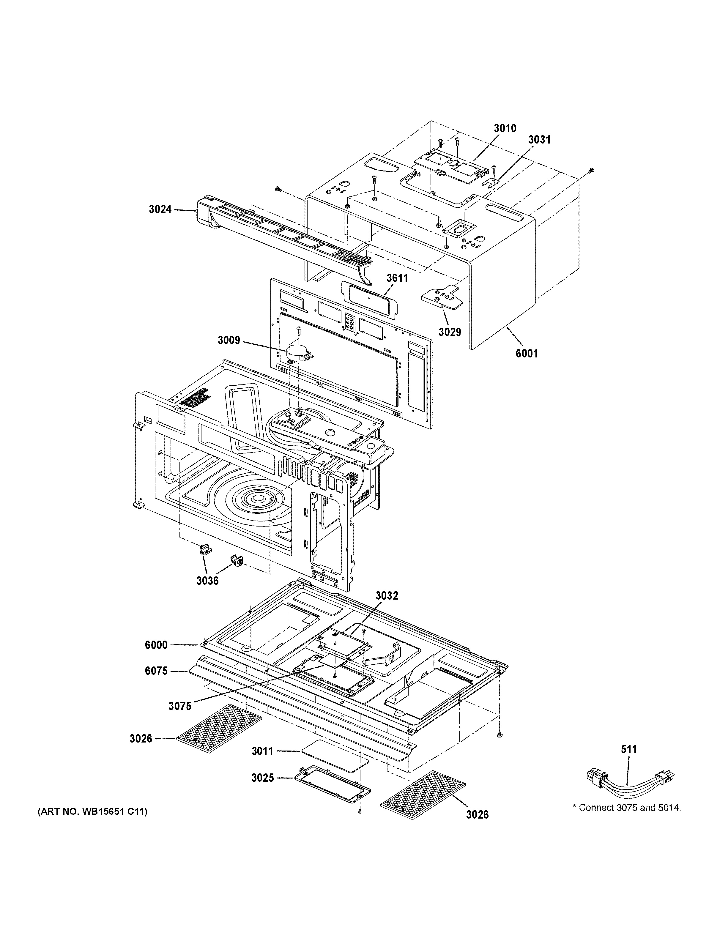 Assembly View for OVEN CAVITY PARTS CVM517P4M6W2