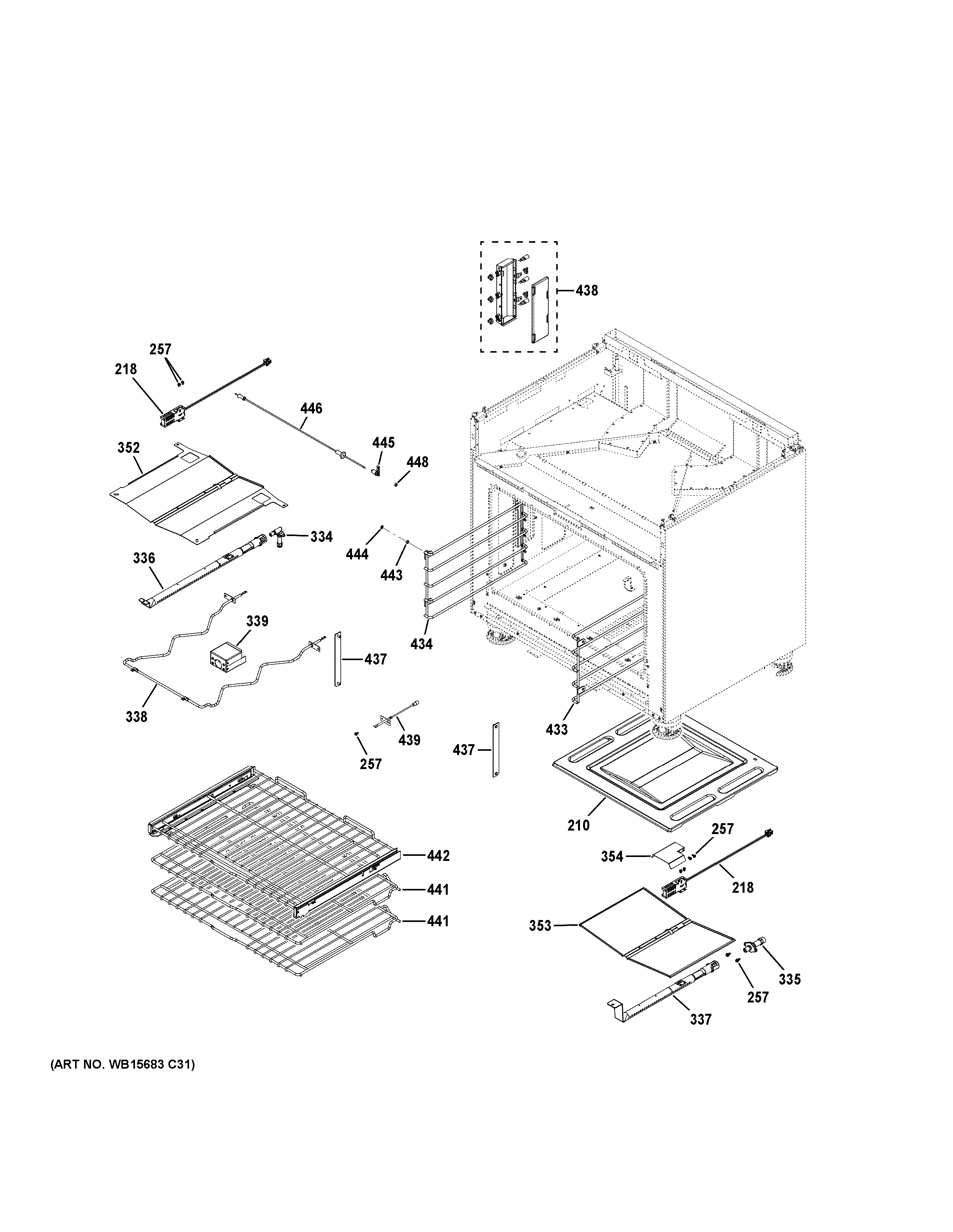 Assembly View for OVEN CAVITY PARTS CGY366P2T1S1