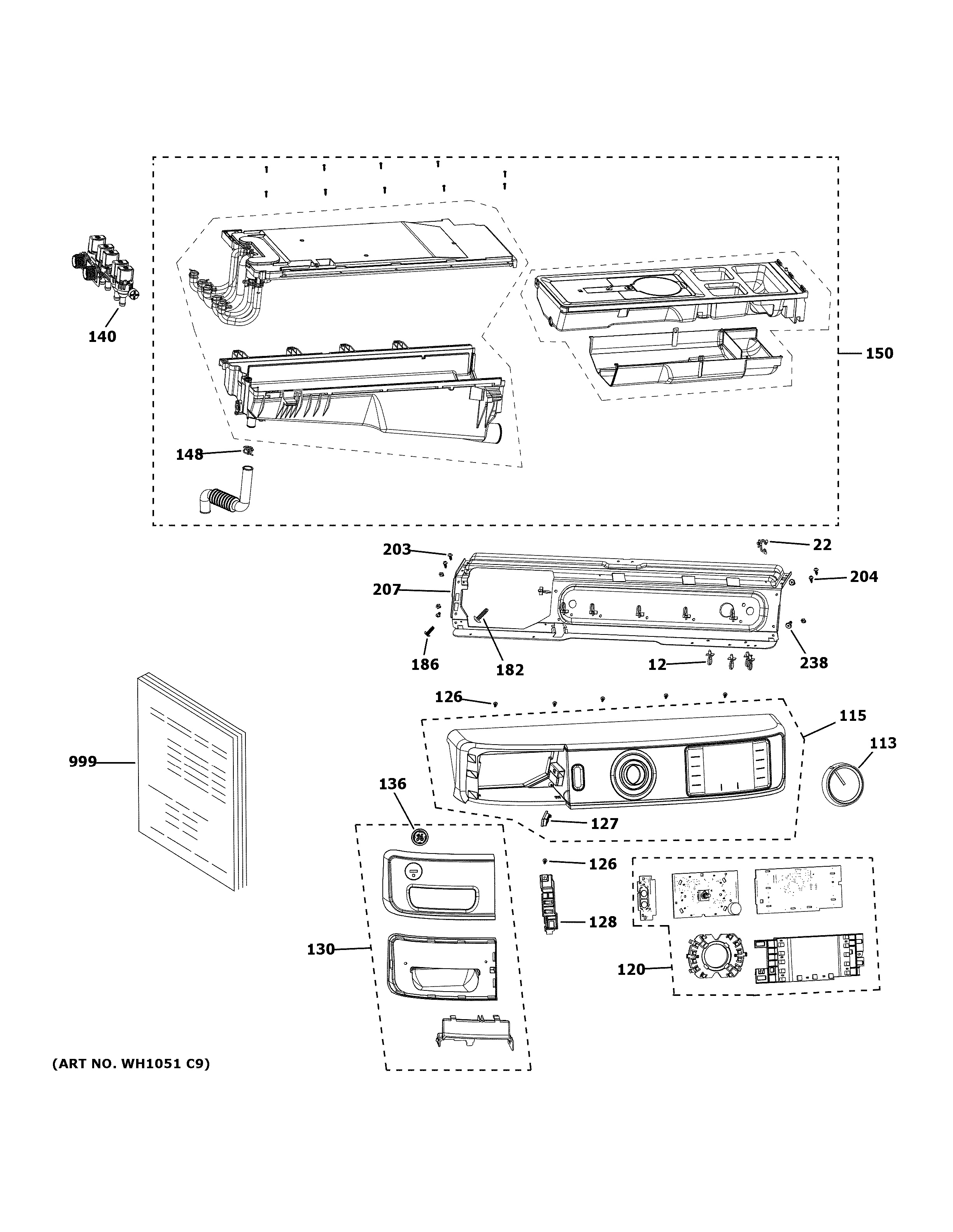 Assembly View for CONTROLS & DISPENSER | GFW650SPN0SN