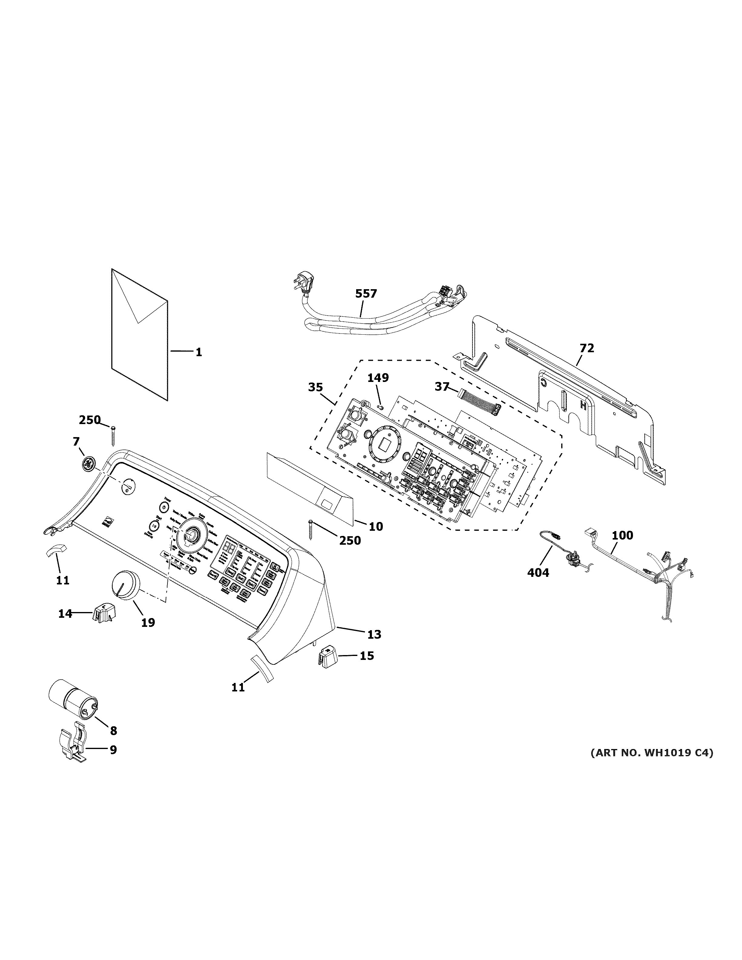 Assembly View for CONTROLS & BACKSPLASH GTW680BSJ6WS