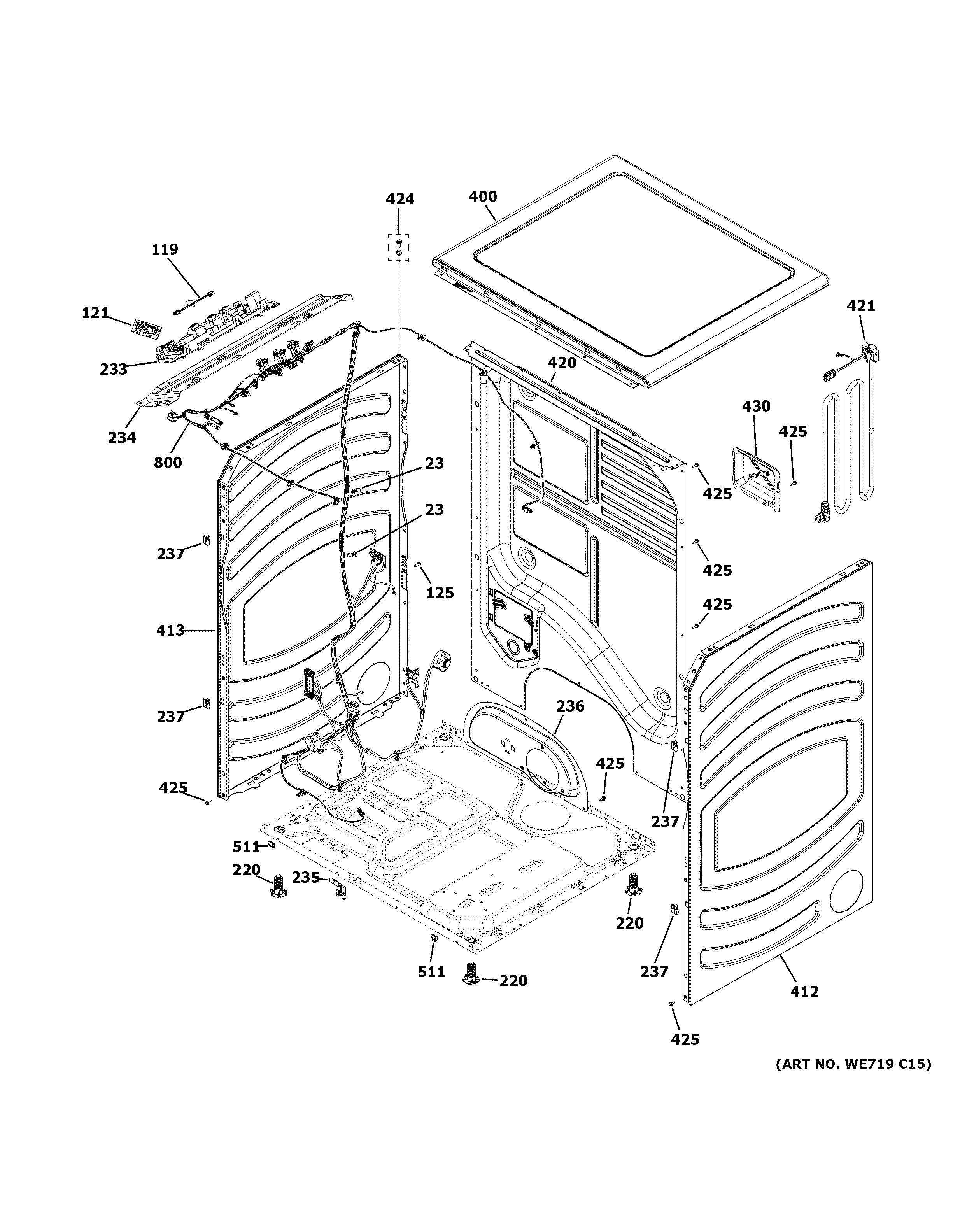 Assembly View for CABINET & TOP PANEL | GFD55GSSN1WW