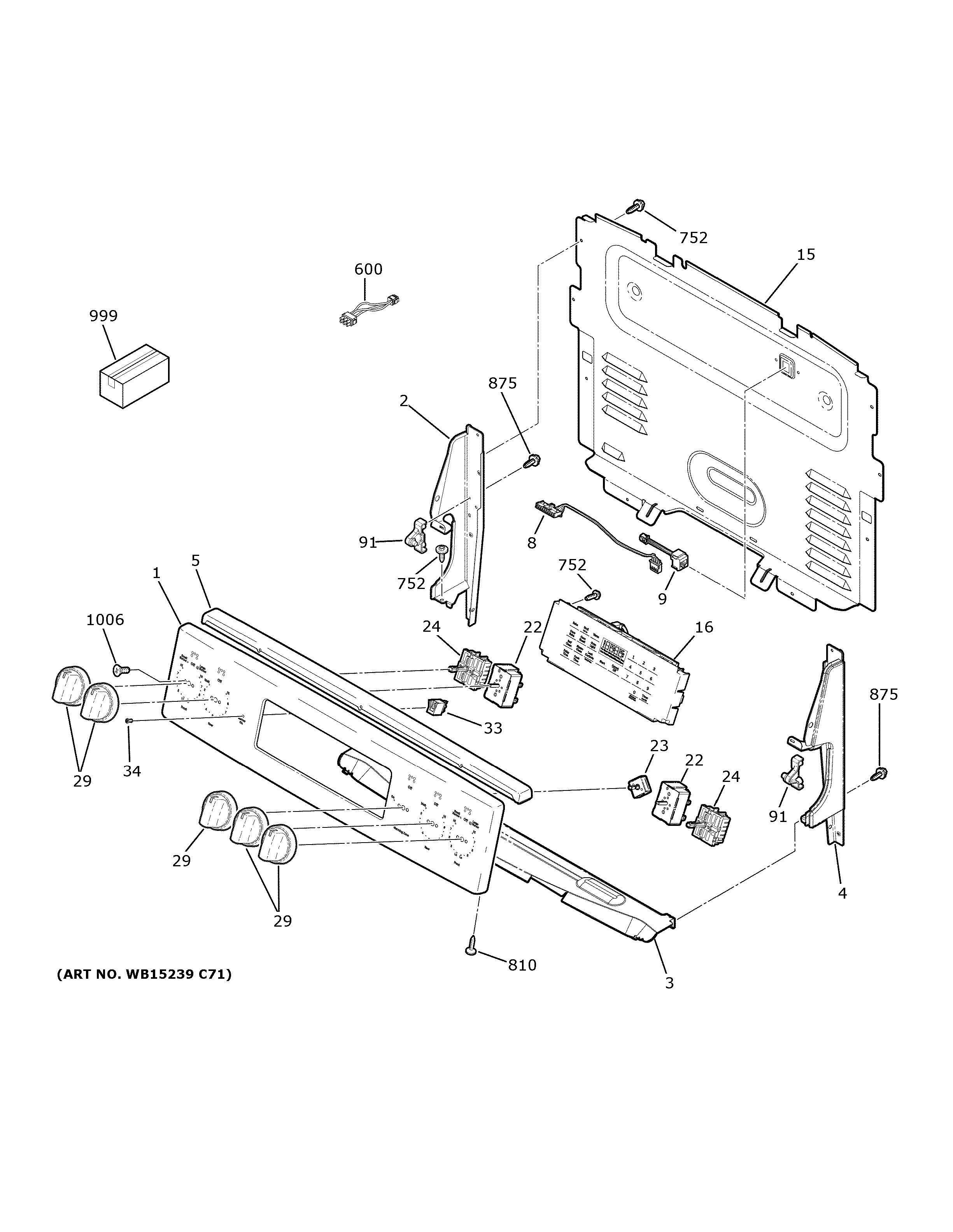 Assembly View for CONTROL PANEL | JB735SP1SS