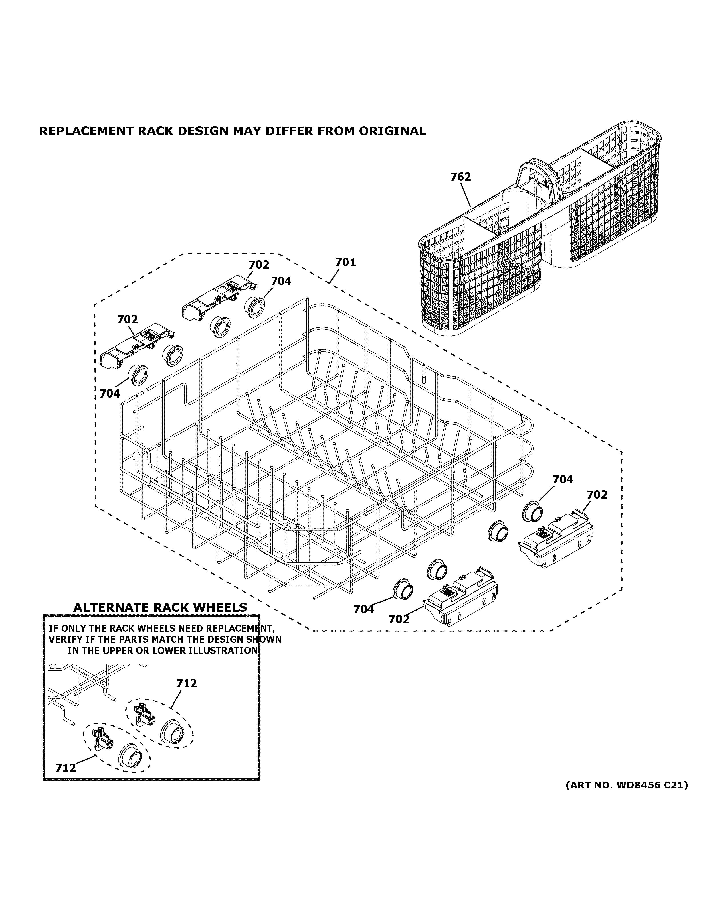 Assembly View for LOWER RACK ASSEMBLY | GDF510PSR5SS